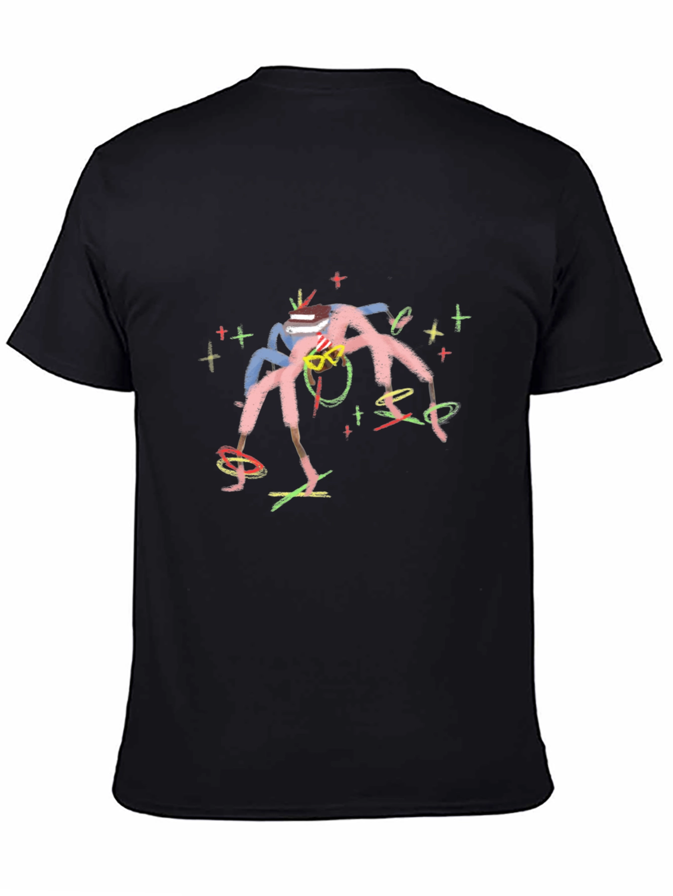 Abstract Art Graphic Print Black T-Shirt