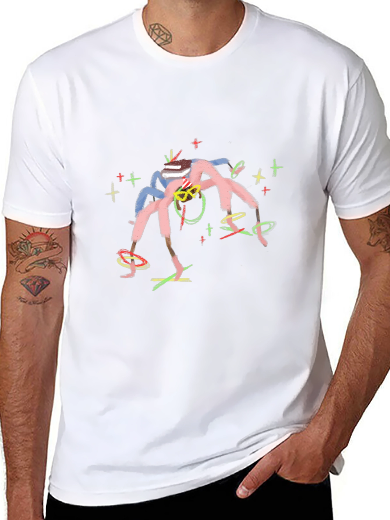 Abstract Art Graphic Print Black T-Shirt