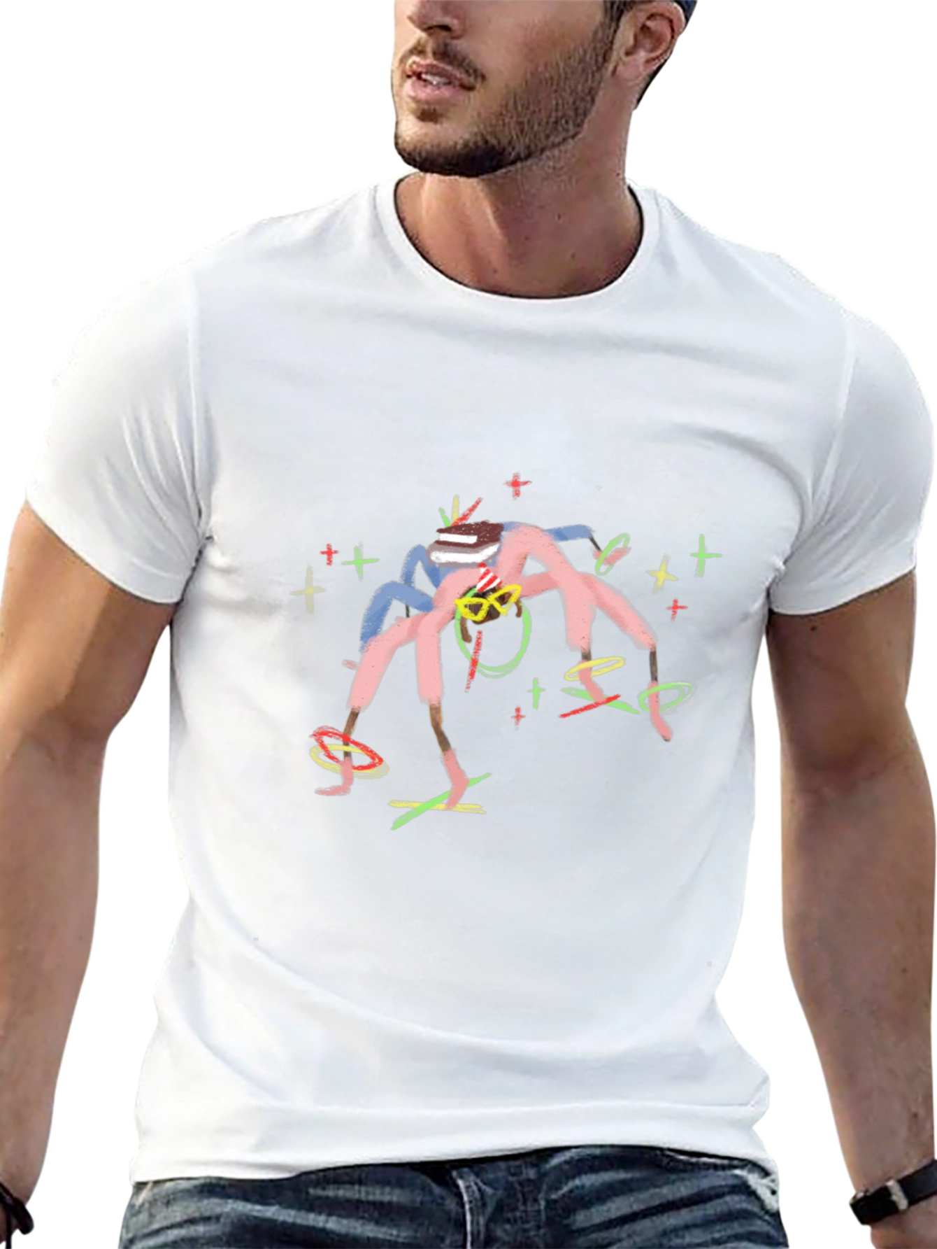 Abstract Art Graphic Print Black T-Shirt