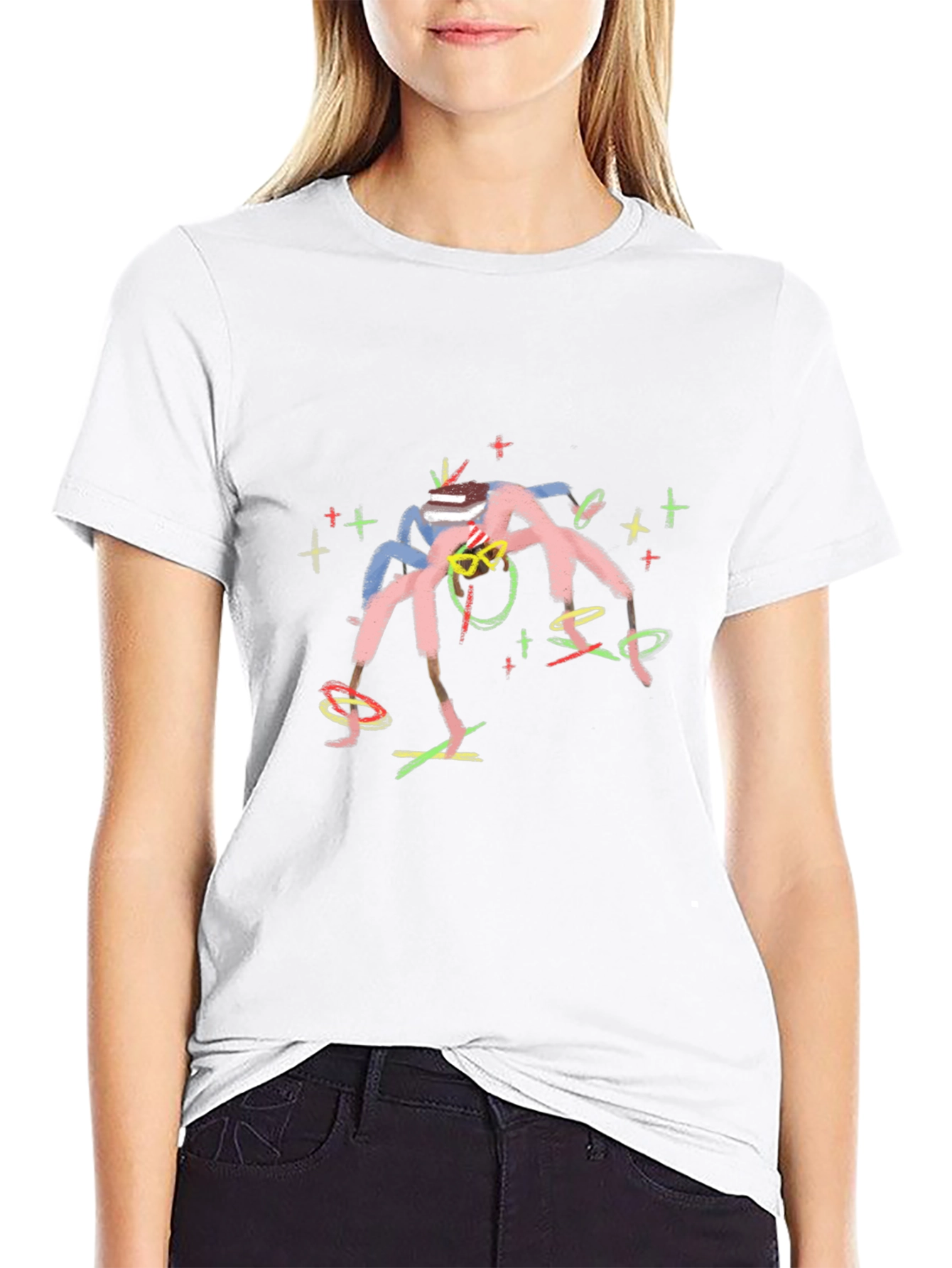 Abstract Art Graphic Print Black T-Shirt