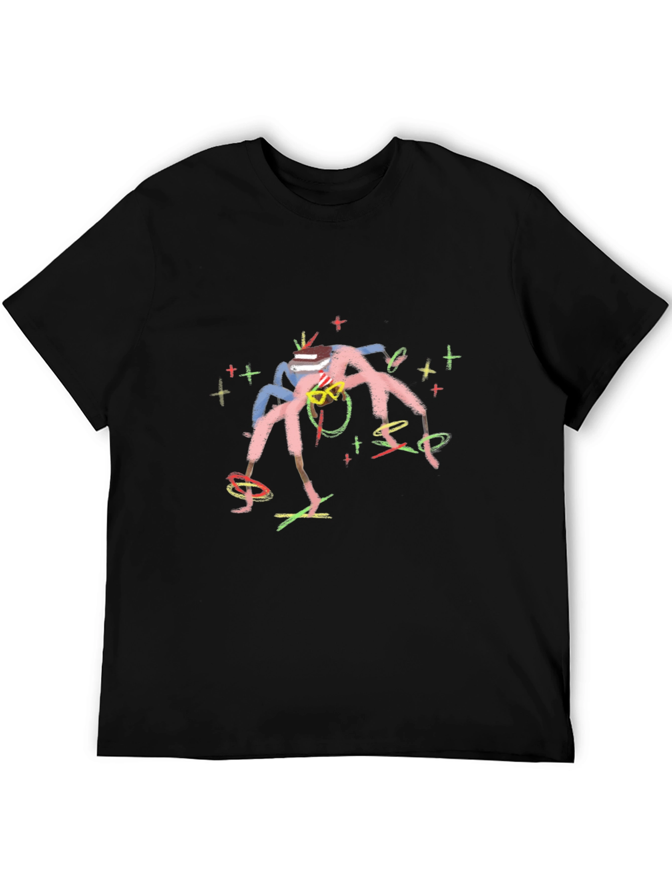 Abstract Art Graphic Print Black T-Shirt