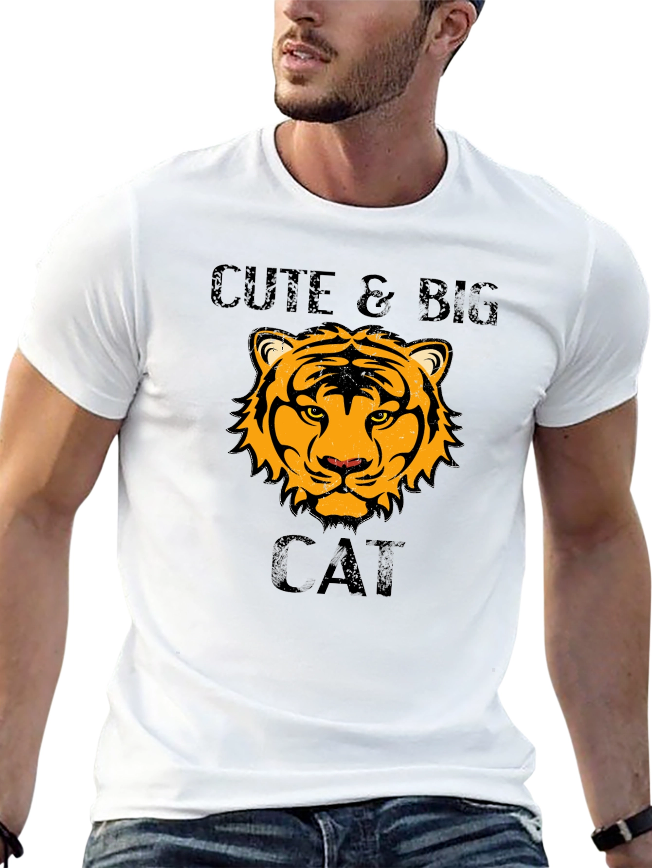 Cute & Big Cat T-Shirt - Tiger Design