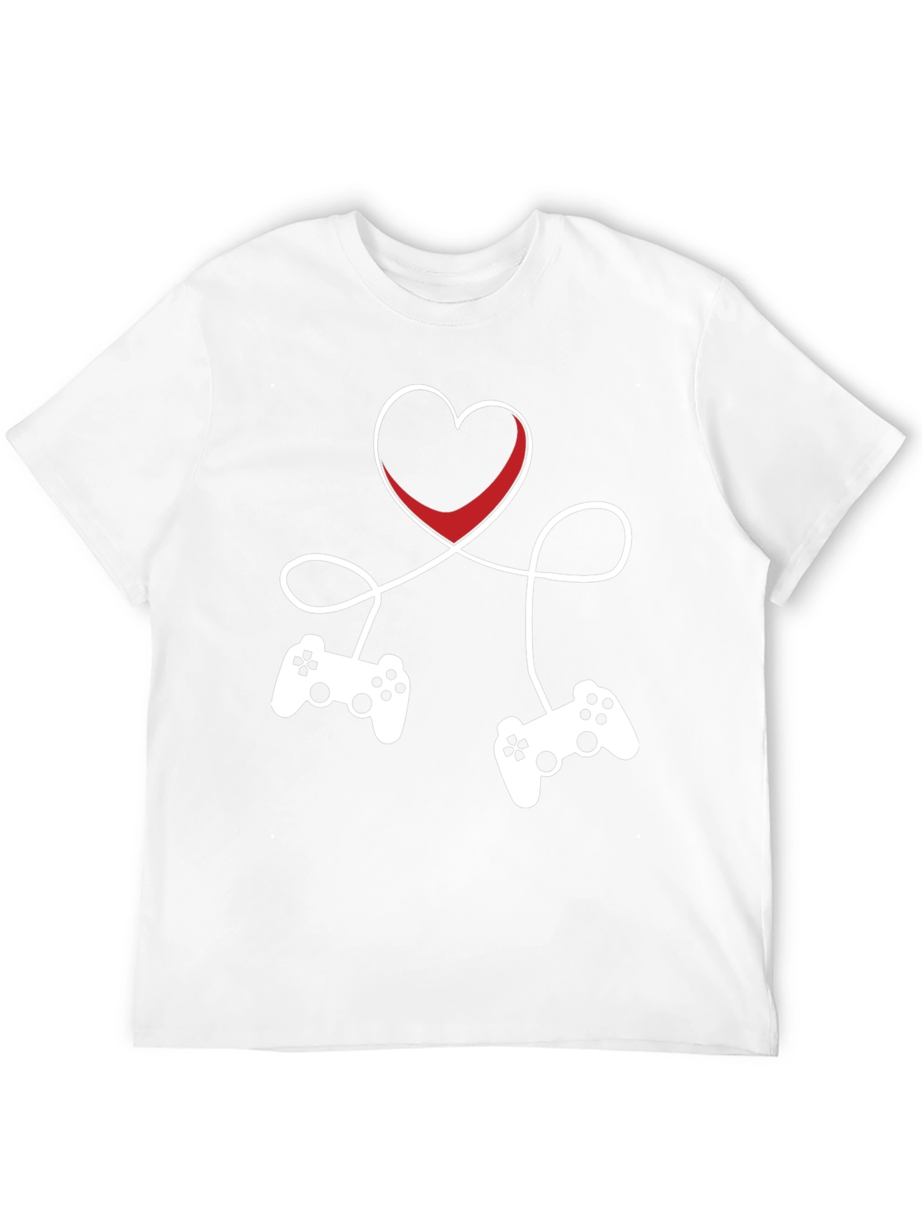Gamer Love T-Shirt - Heart Connected Controller Design
