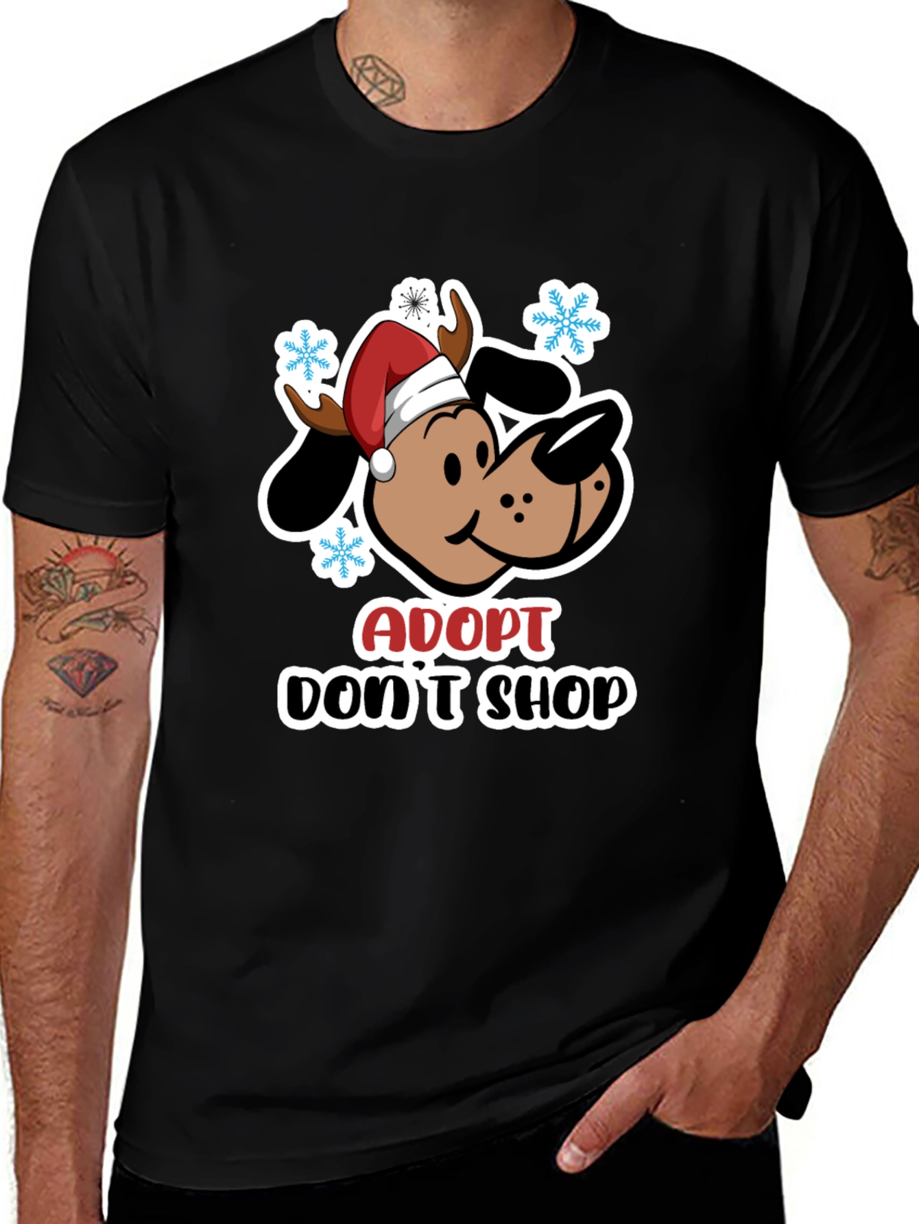 Adopt Dont Shop Dog Christmas T-Shirt