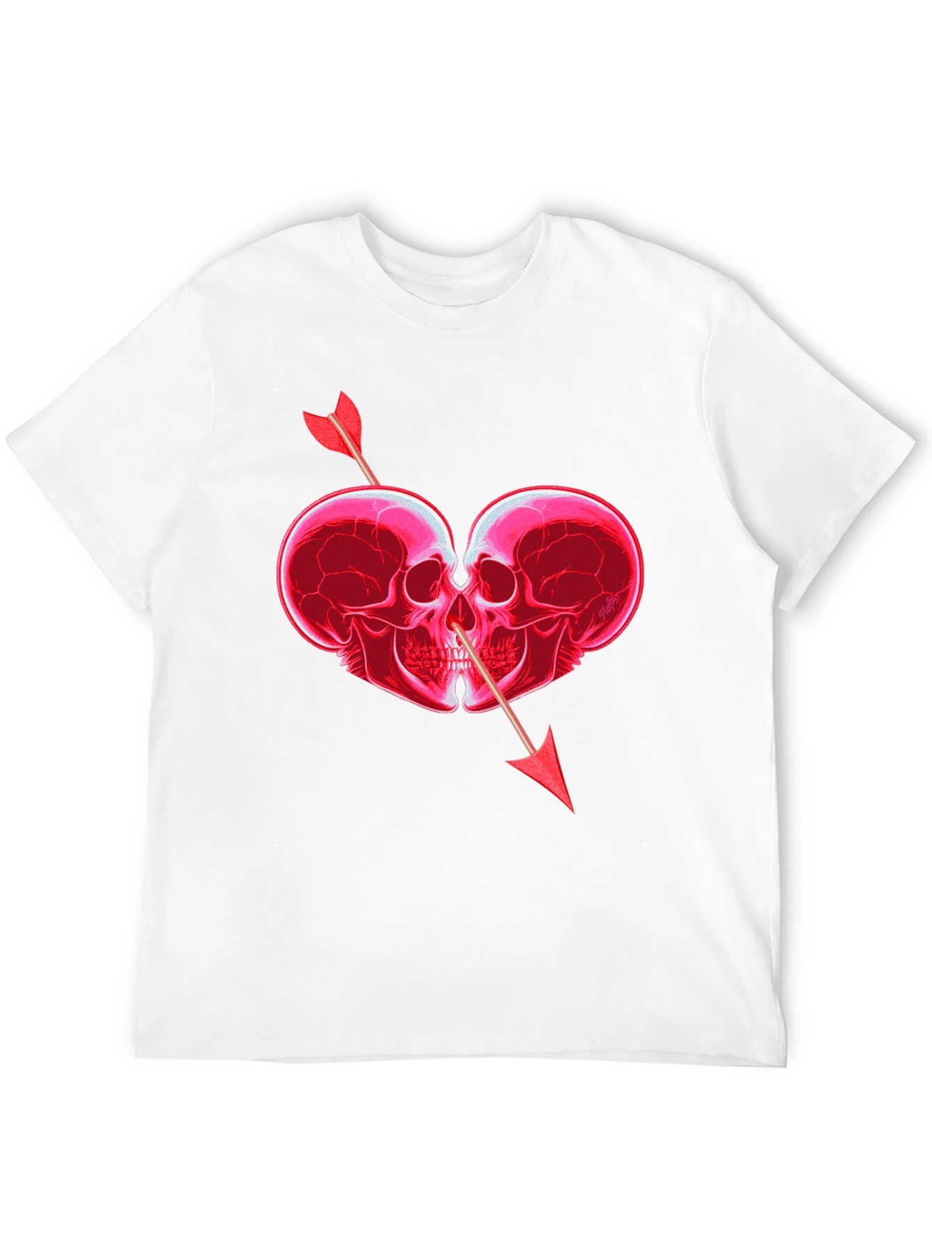 Skull Heart Arrow Graphic T-Shirt