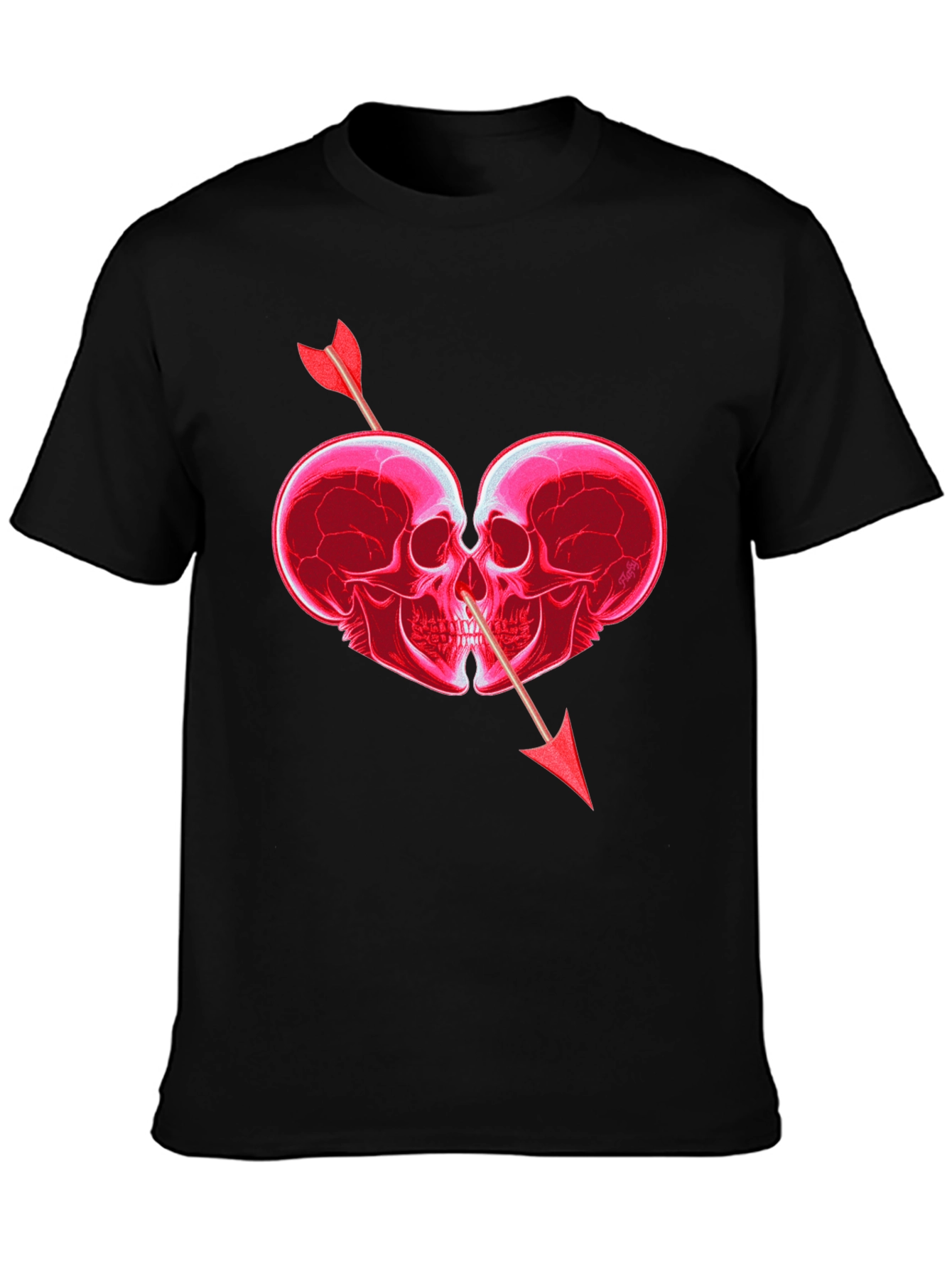 Skull Heart Arrow Graphic T-Shirt