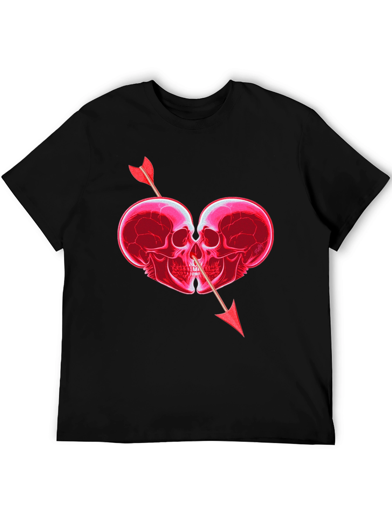Skull Heart Arrow Graphic T-Shirt