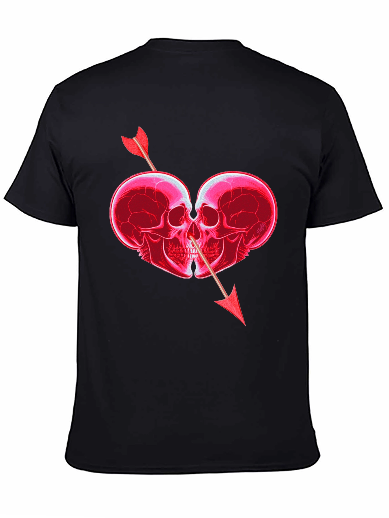 Skull Heart Arrow Graphic T-Shirt