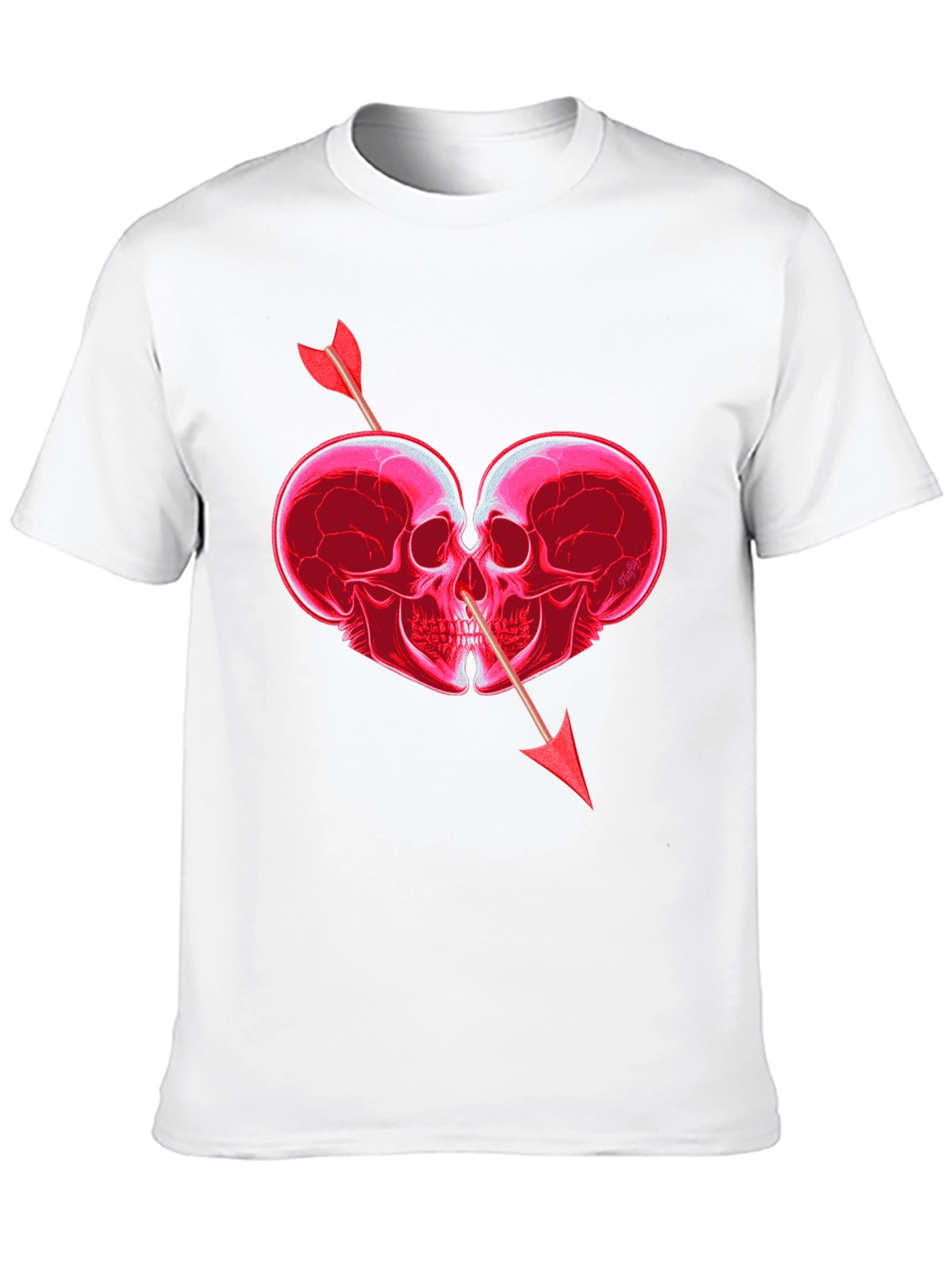 Skull Heart Arrow Graphic T-Shirt