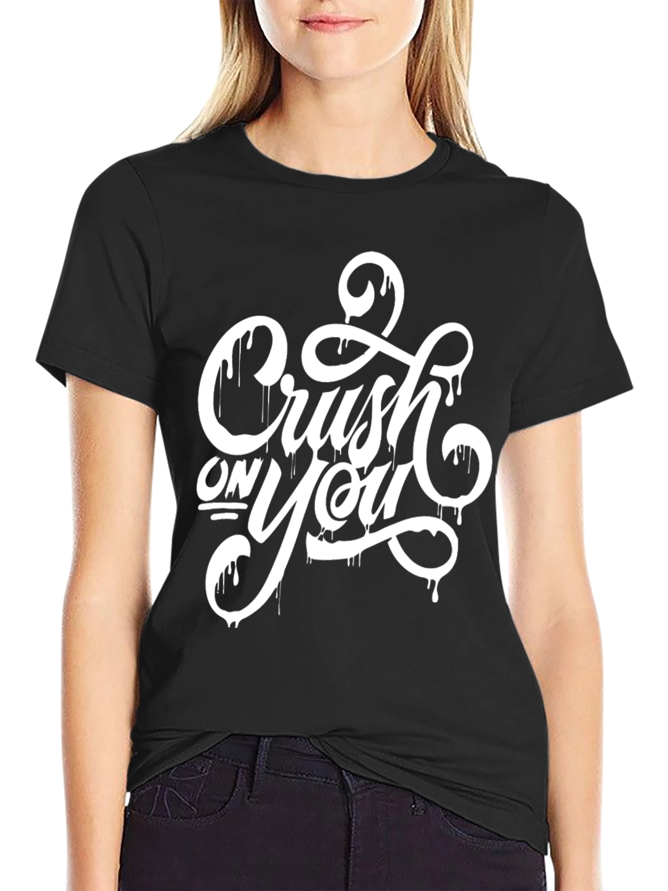 Crush On You Black Graphic T-Shirt for Men