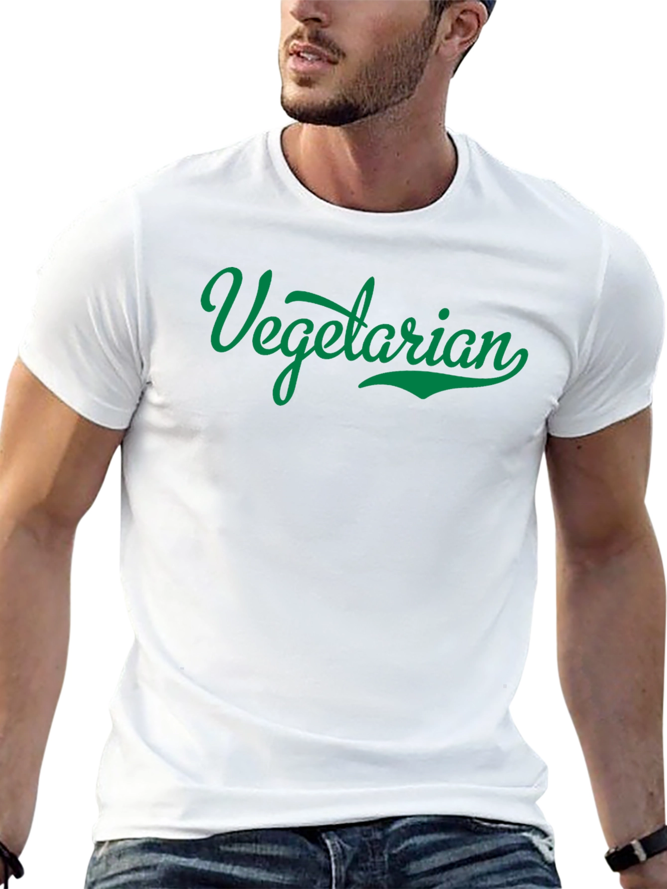 Vegetarian Graphic T-Shirt - Black