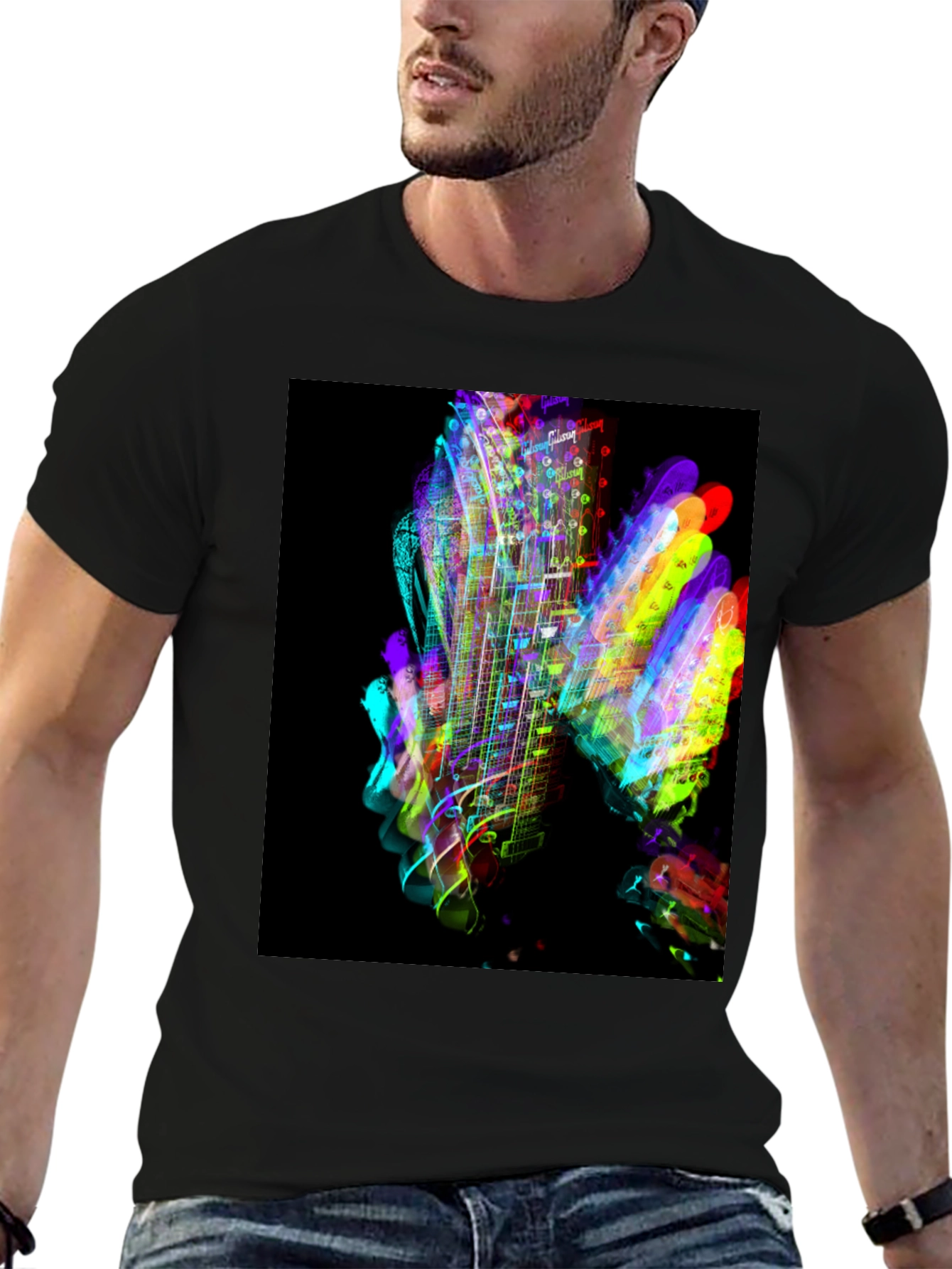 Vibrant Guitar Graphic T-Shirt