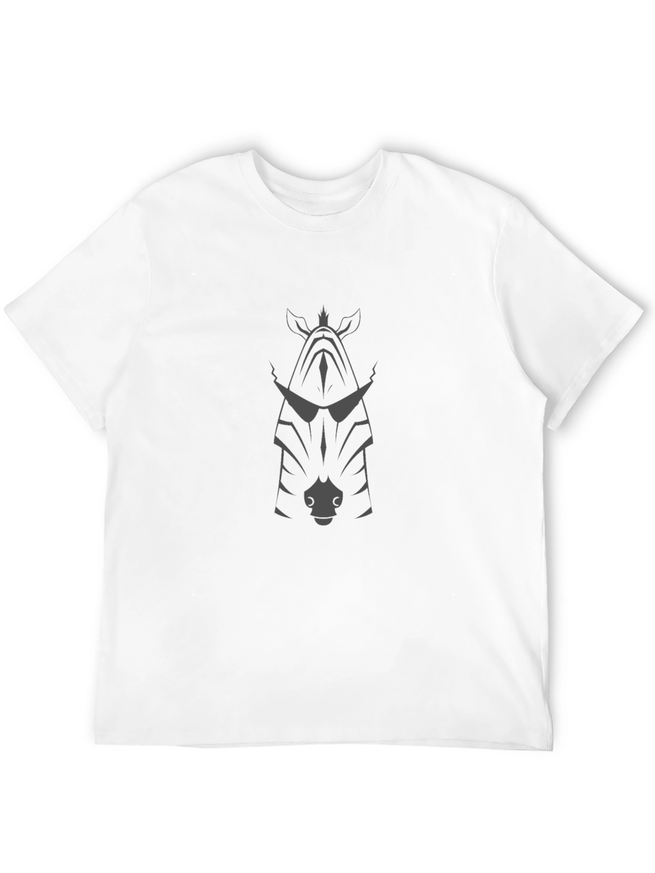 Cool Zebra Graphic Tee - Black Cotton Blend T-Shirt
