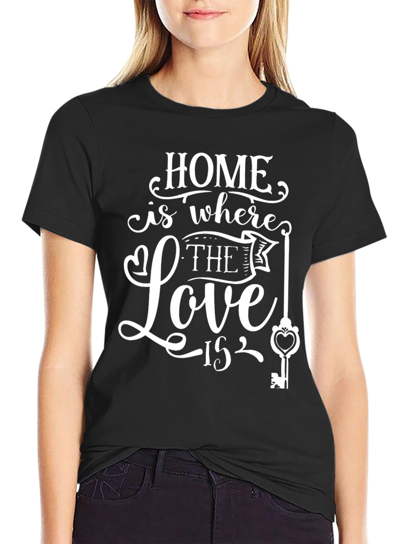 Home is Where the Love Is Black T-Shirt