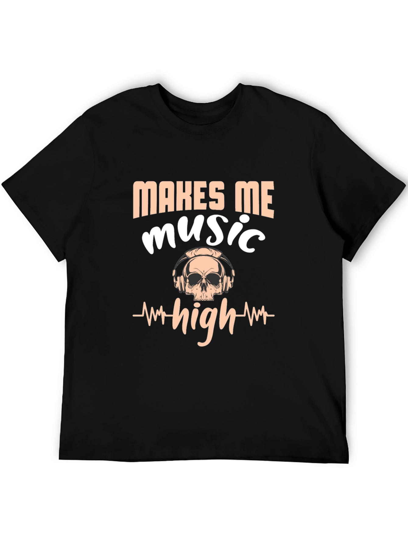 Music Makes Me High Black Graphic Tee