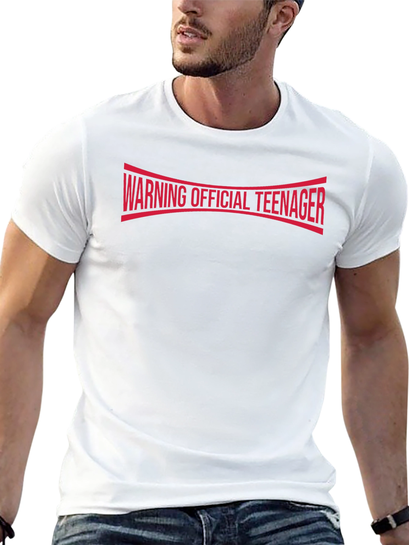 Warning Official Teenager T-Shirt - Black Cotton Tee
