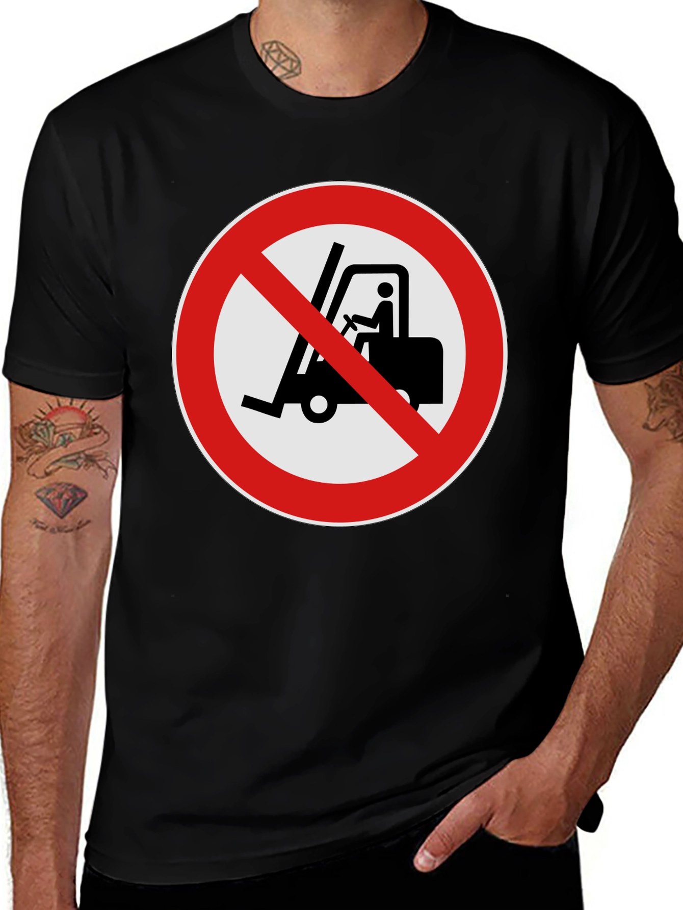 No Forklifts Allowed Black T-Shirt