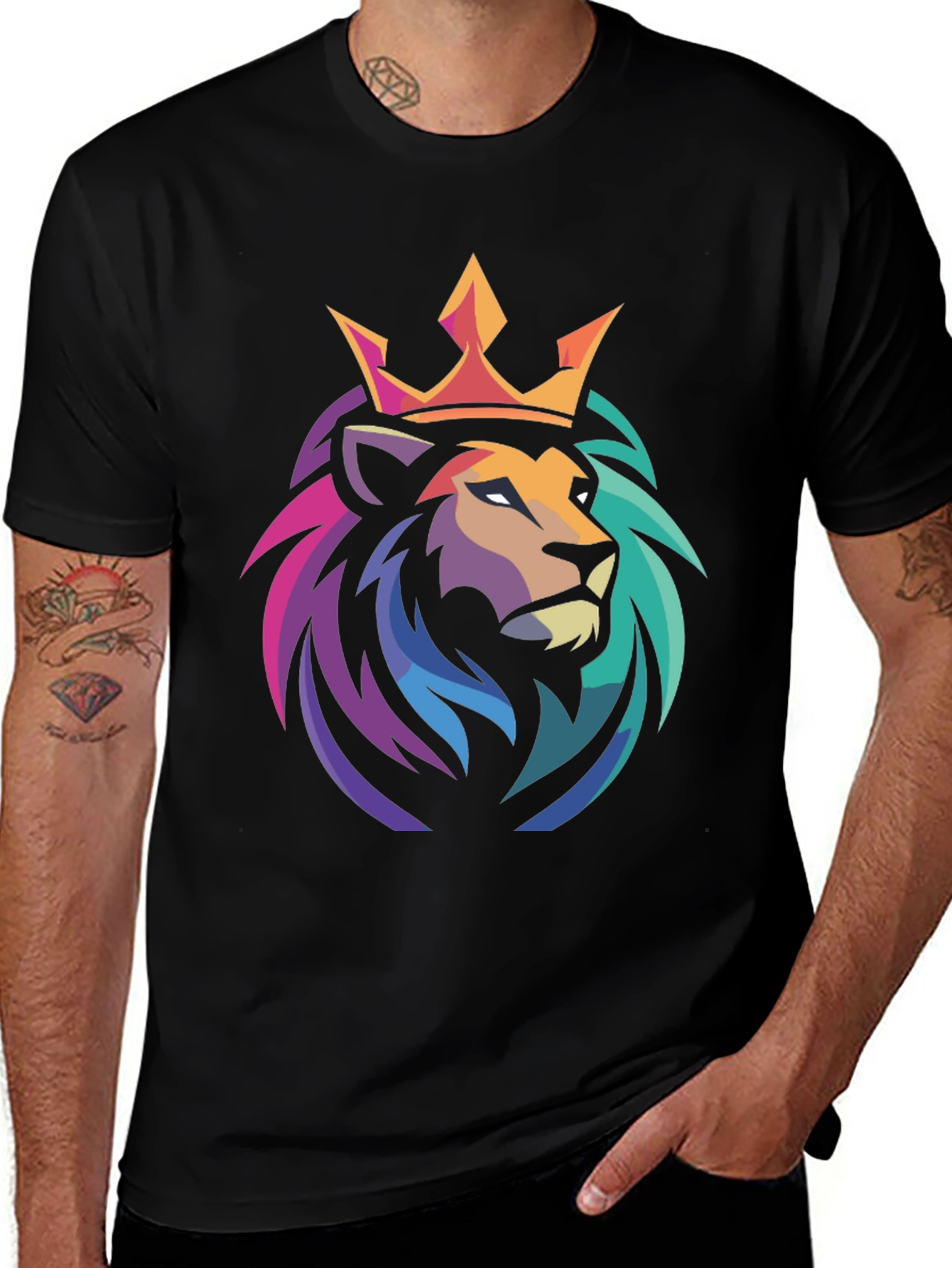 Lion King Graphic Tee - Stylish Mens Black T-Shirt