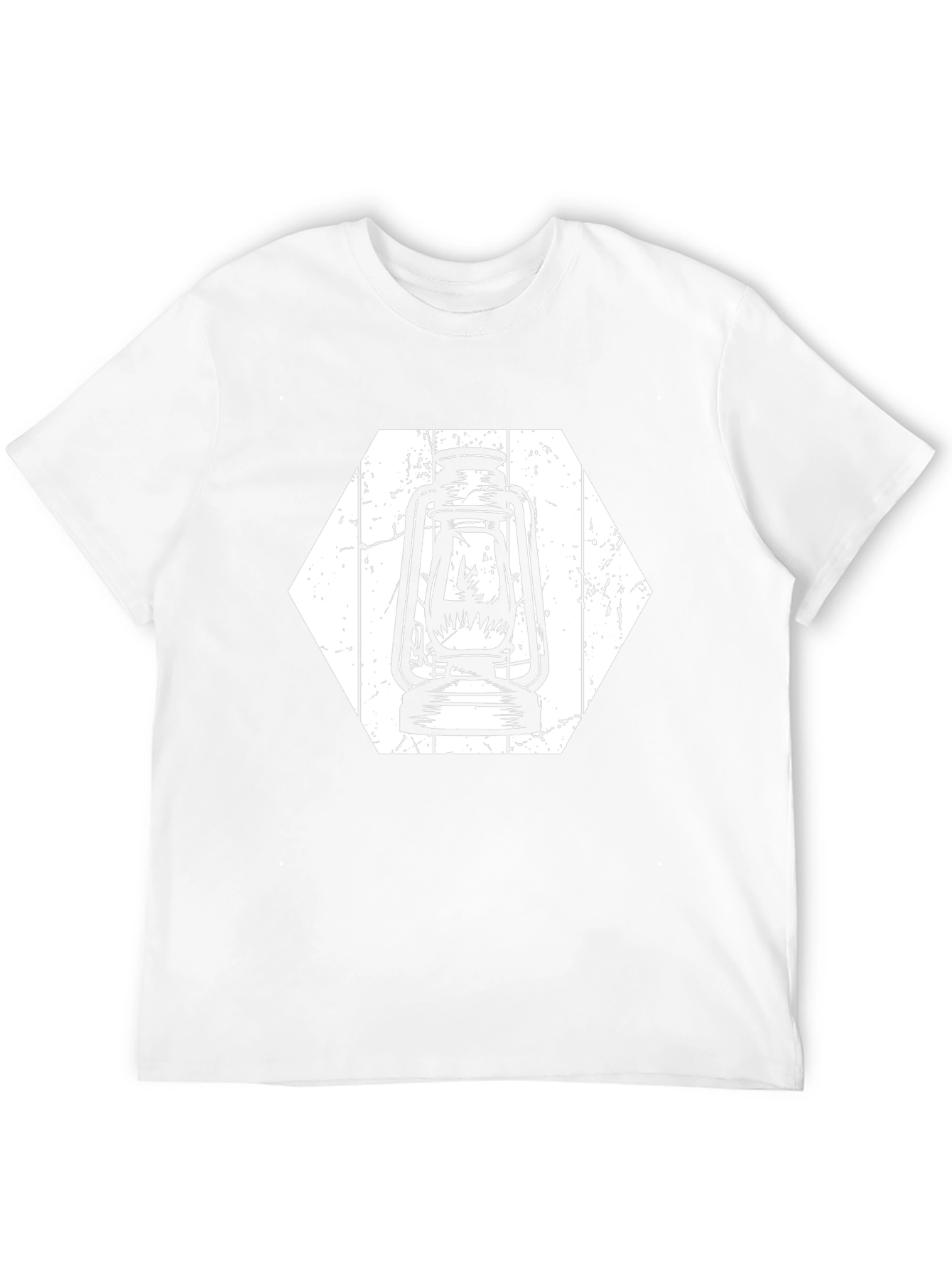 Retro Lantern Graphic Tee - Black Cotton Shirt