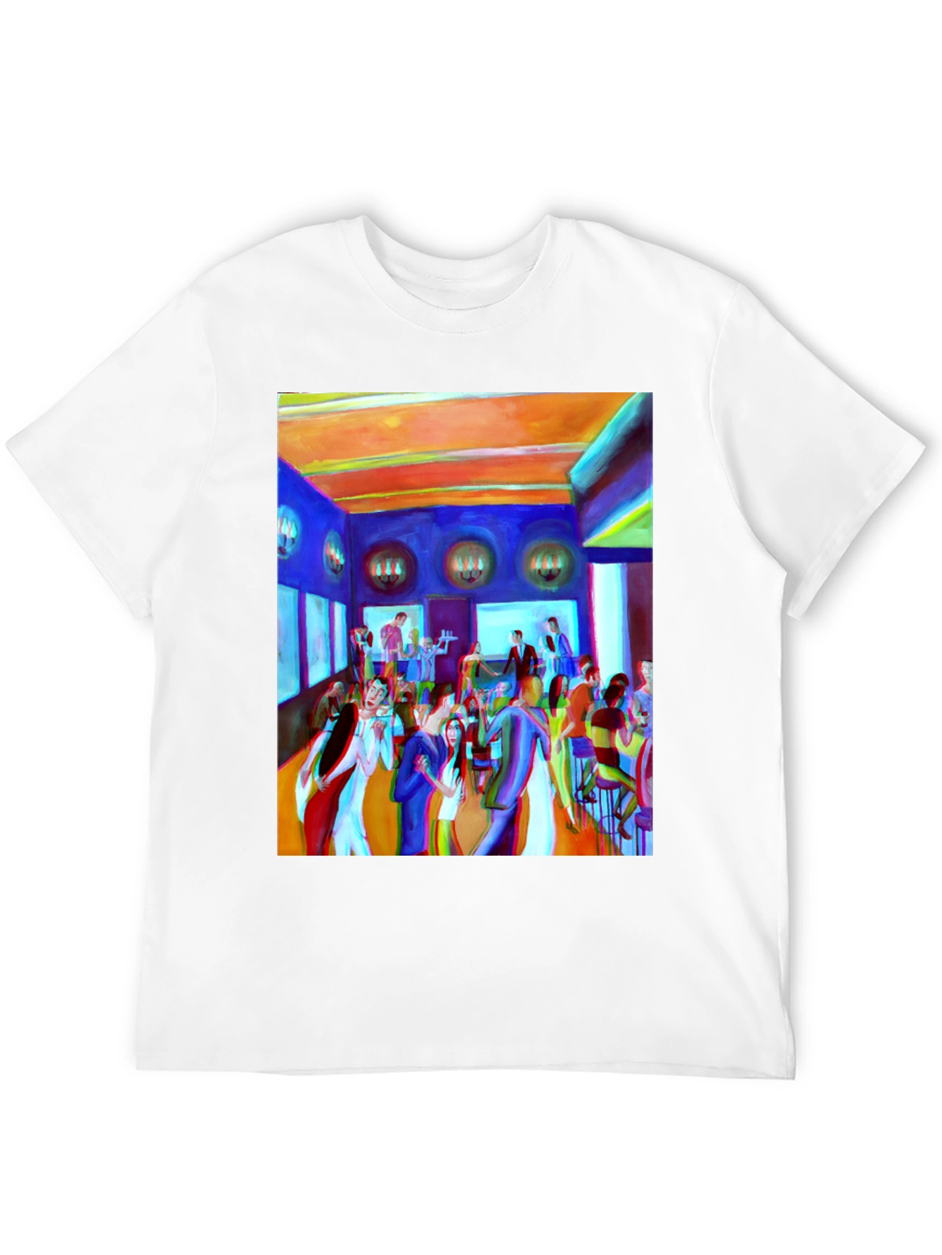 Artistic Party Scene Graphic T-Shirt