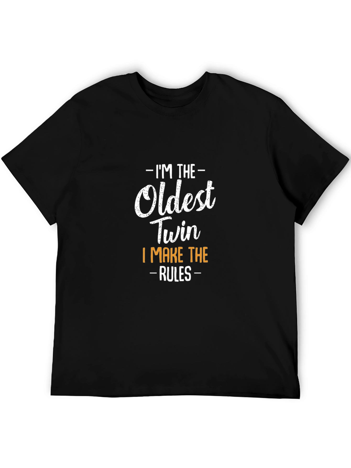 Oldest Twin Rules T-Shirt Funny Sibling Tee