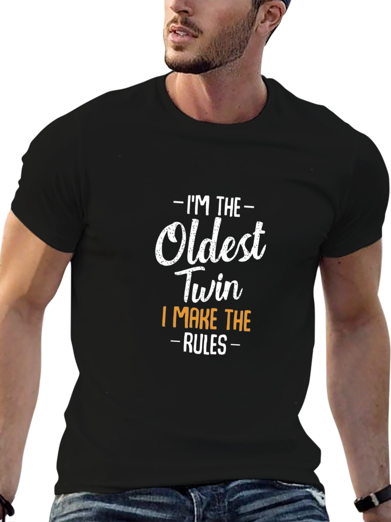 Oldest Twin Rules T-Shirt Funny Sibling Tee