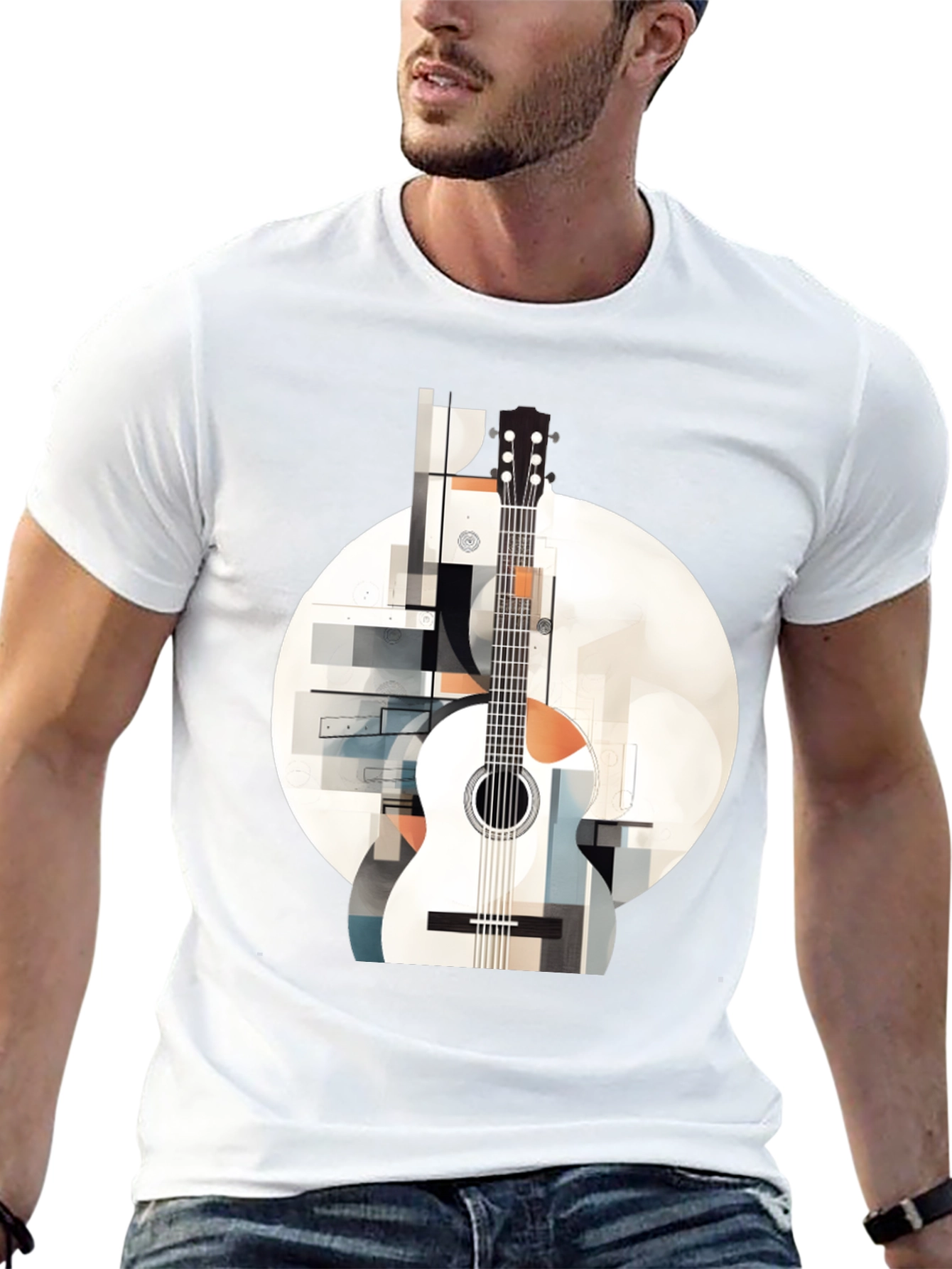 Abstract Guitar Graphic Tee - Modern Music Lovers Shirt
