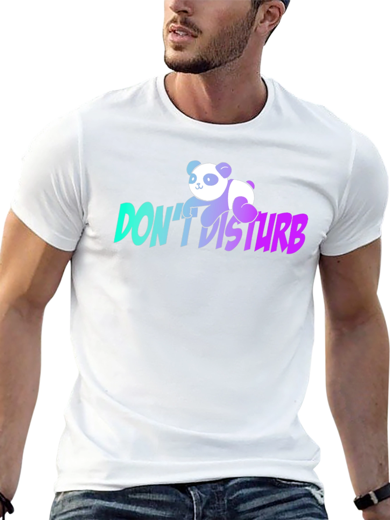 Dont Disturb Panda Graphic T-Shirt - Black