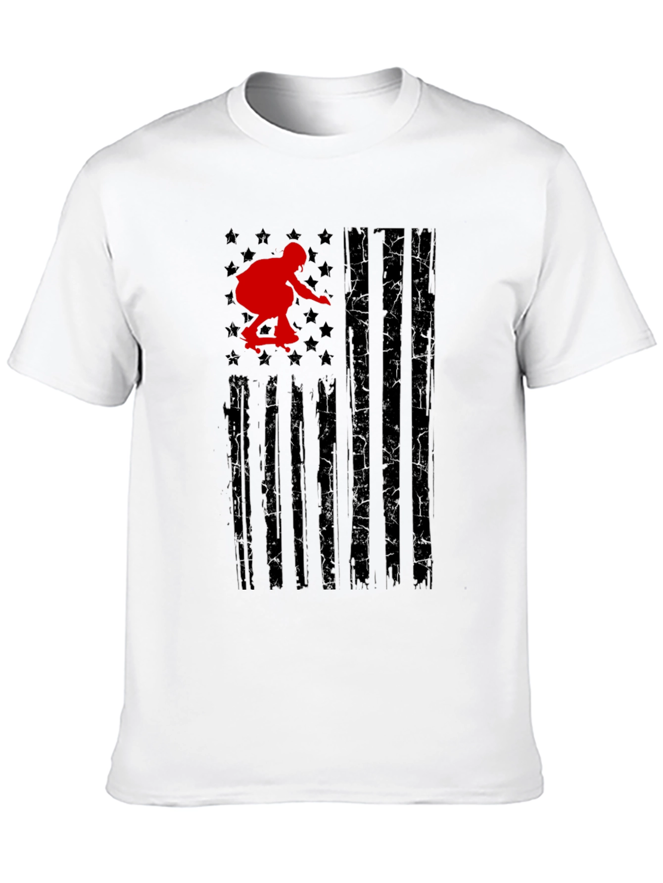 Skateboarding USA Flag Graphic T-Shirt