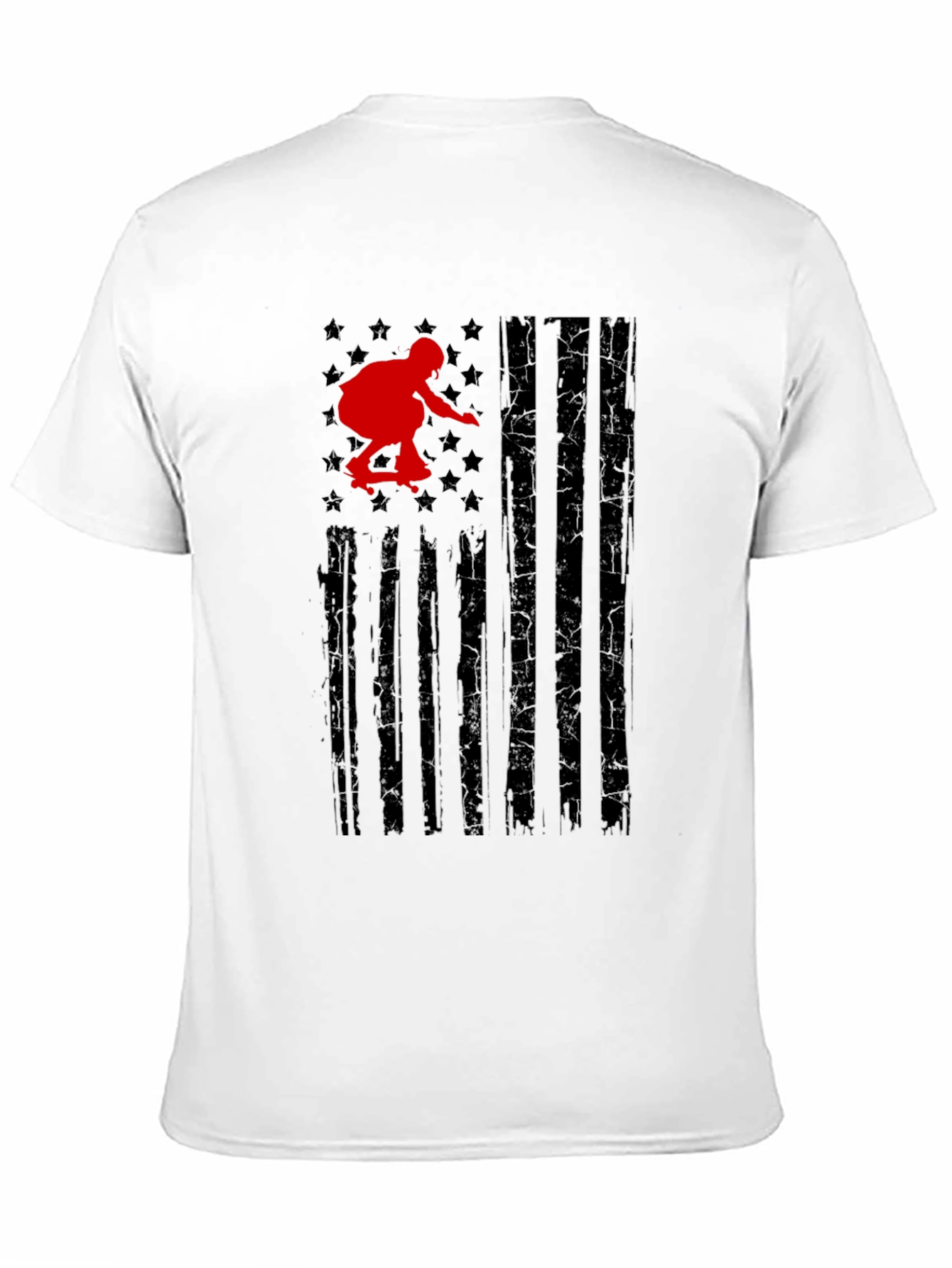 Skateboarding USA Flag Graphic T-Shirt