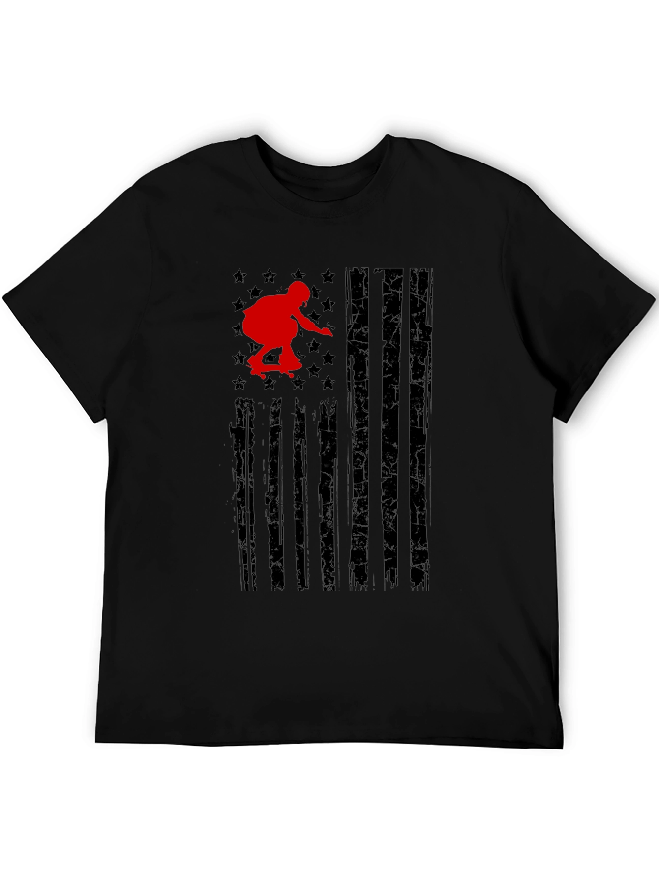 Skateboarding USA Flag Graphic T-Shirt