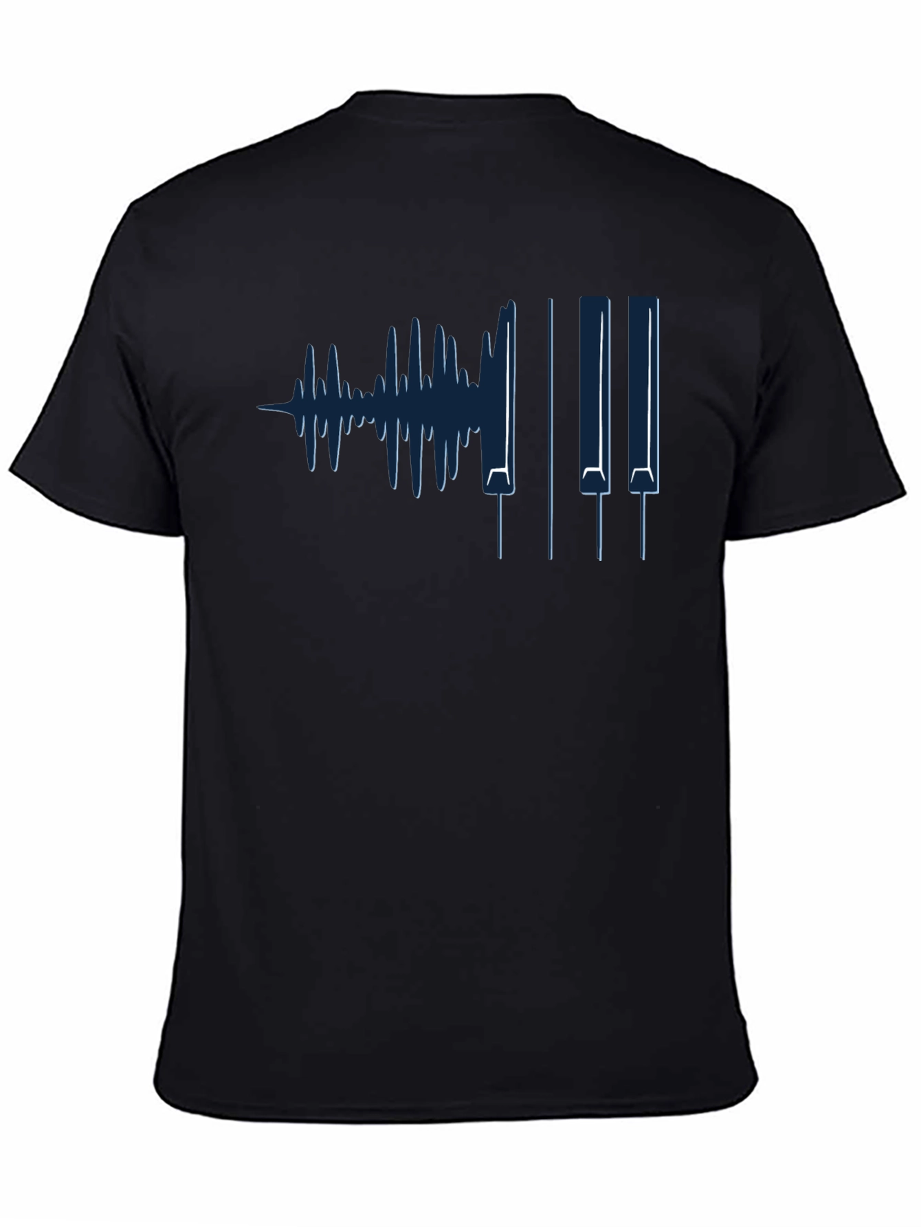 Music Waveform Piano Keys Graphic Tee