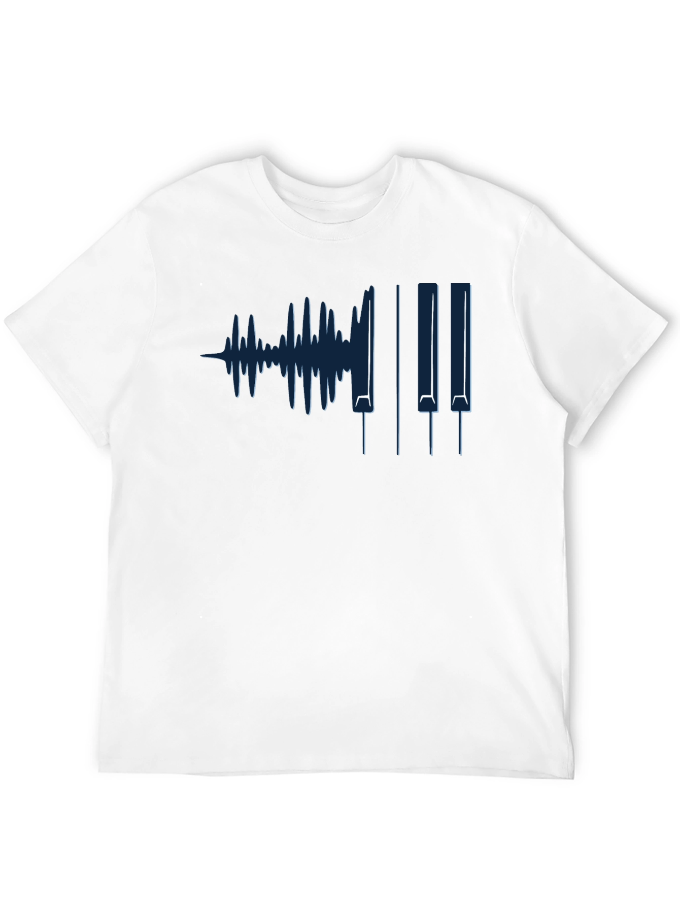 Music Waveform Piano Keys Graphic Tee