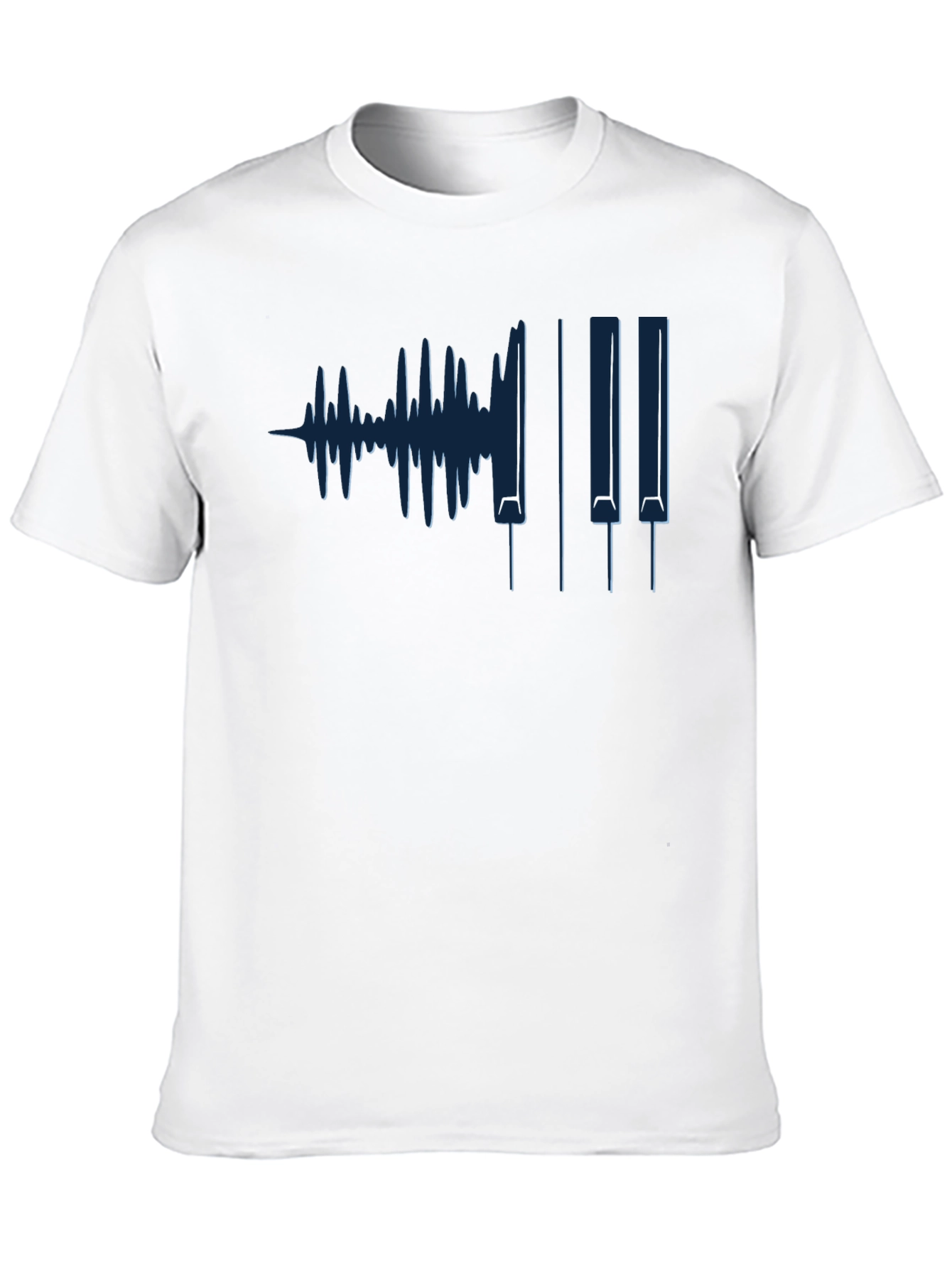 Music Waveform Piano Keys Graphic Tee