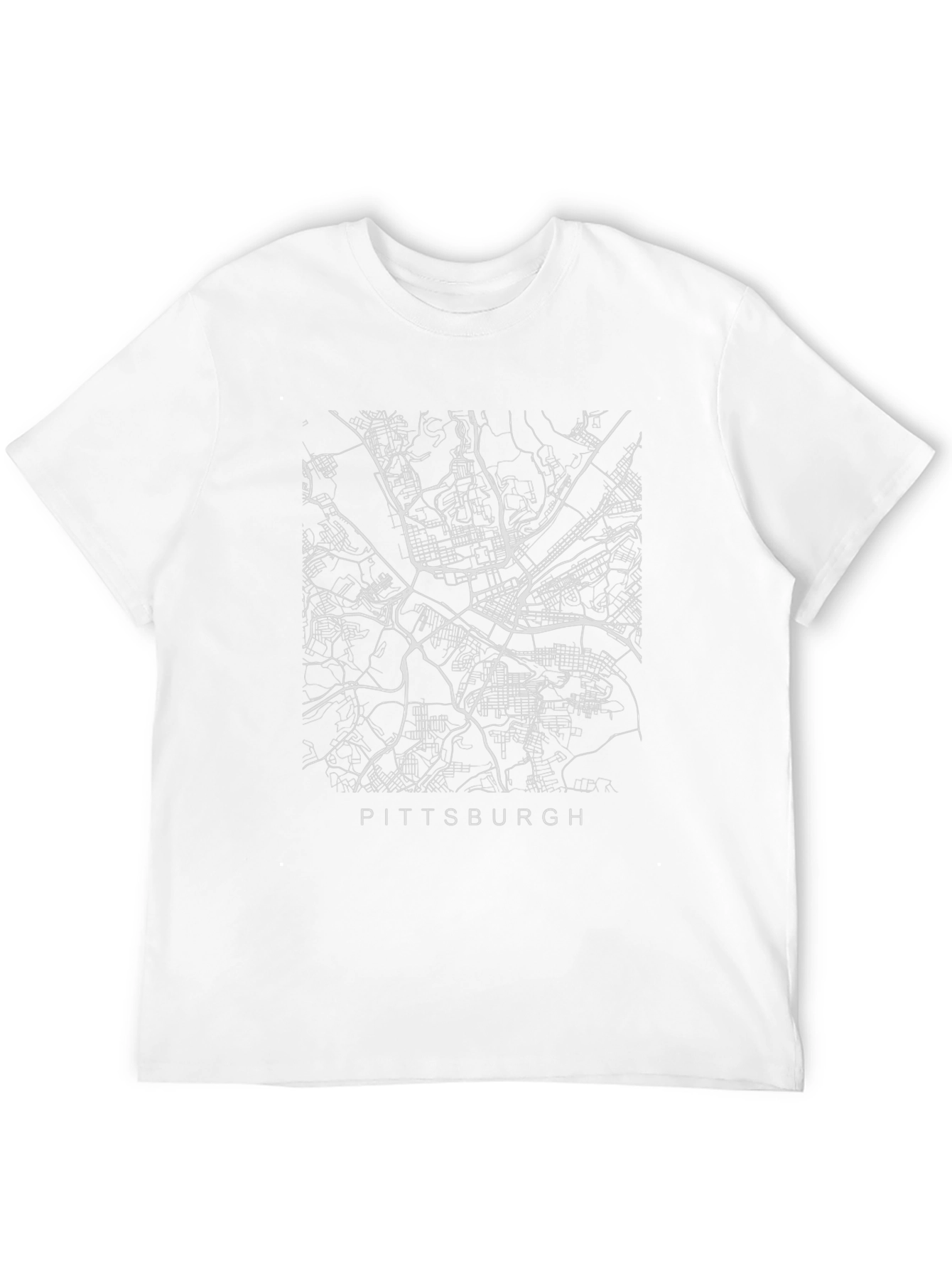 Pittsburgh Map Tee - City Streets Design