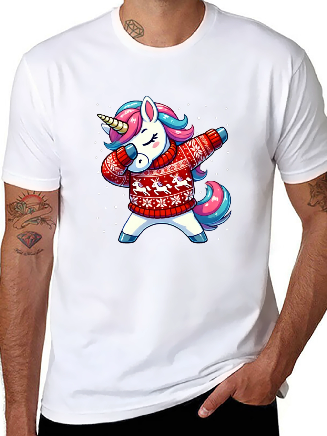 Dabbing Unicorn Christmas T-Shirt