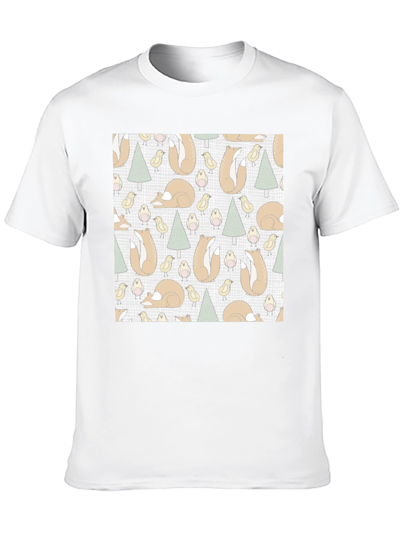 Fox and Bird Pattern Tee