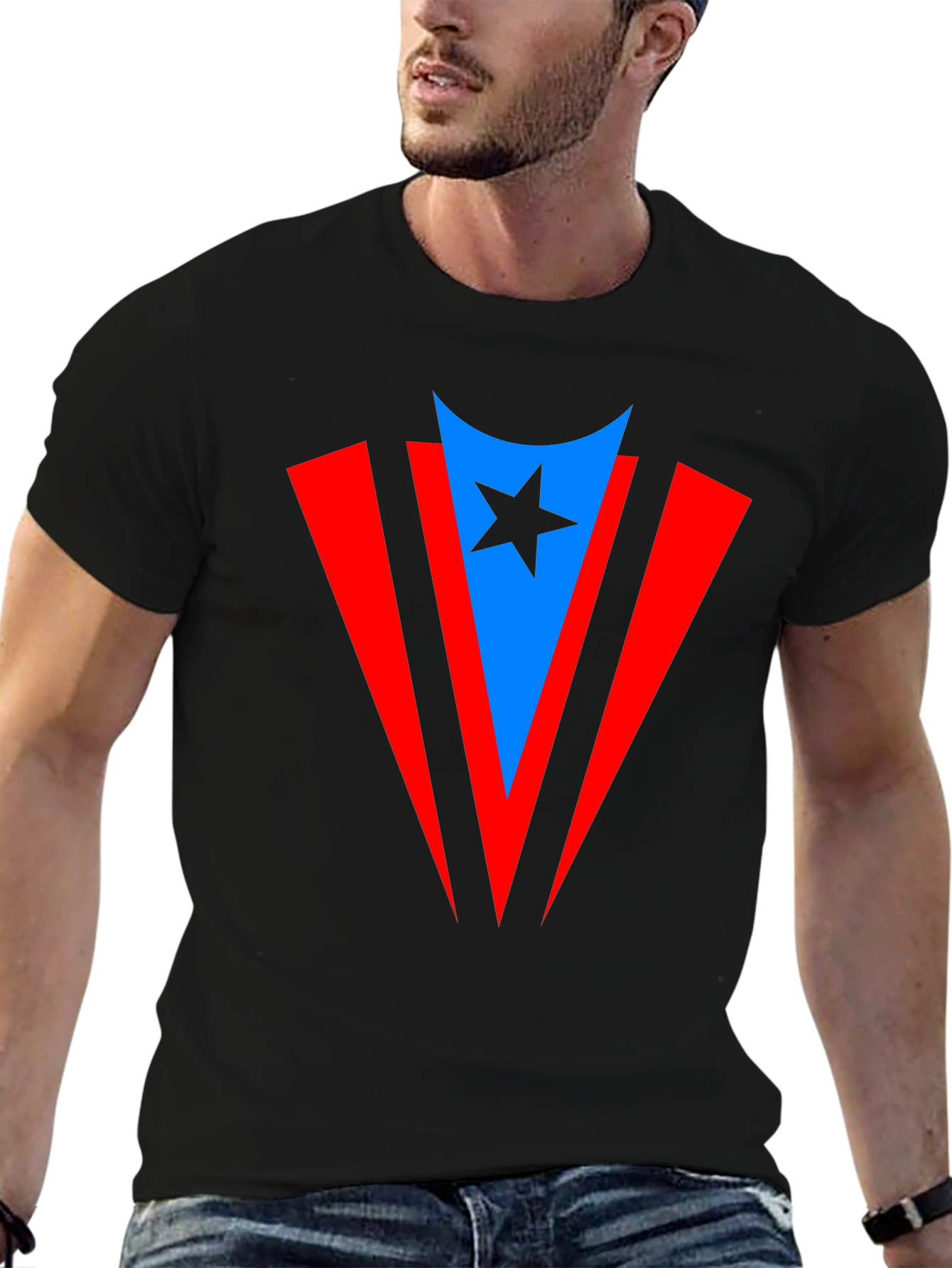 Puerto Rico Flag Inspired Star T-Shirt