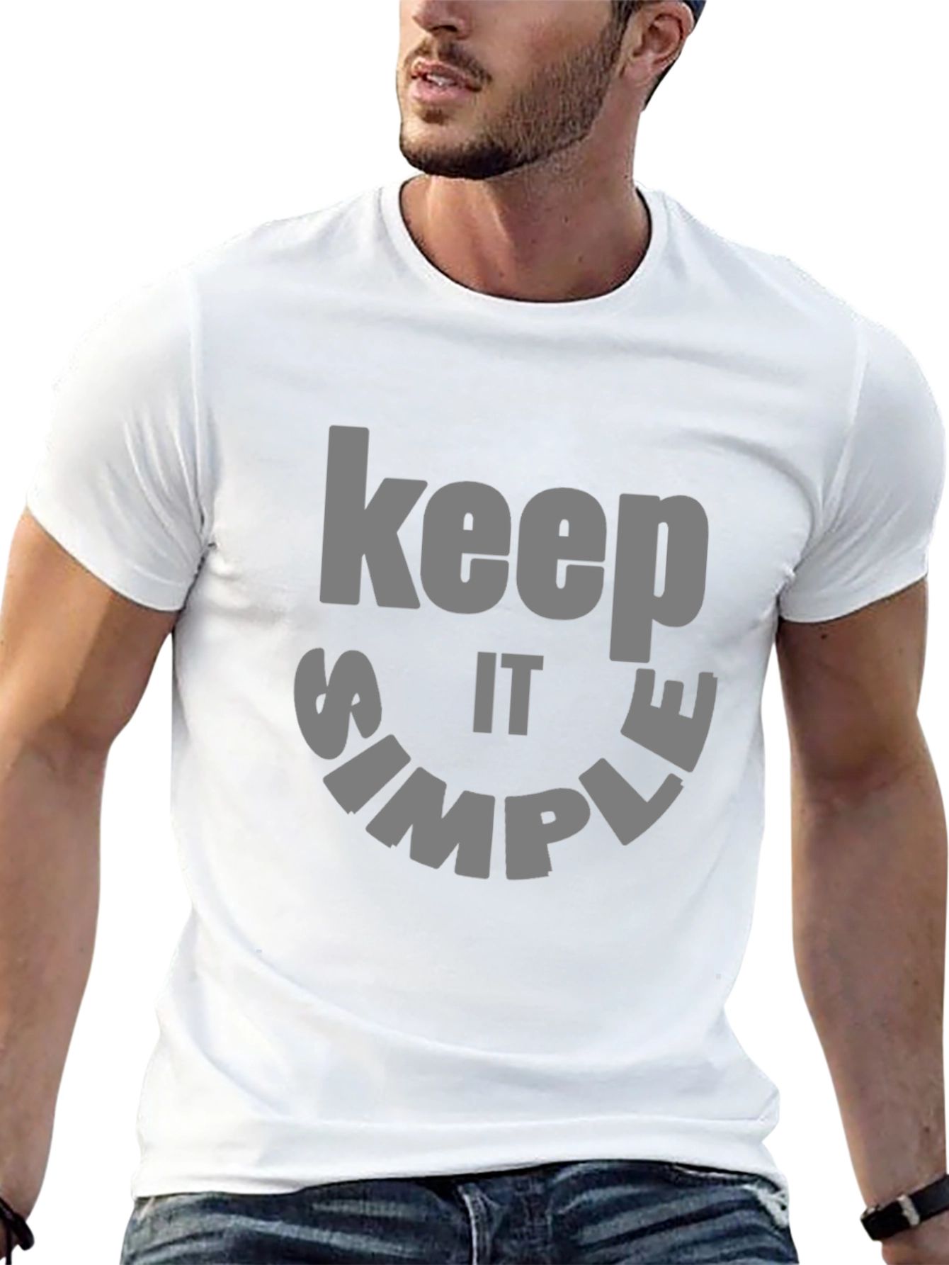 Keep it Simple Graphic Tee - Black Cotton
