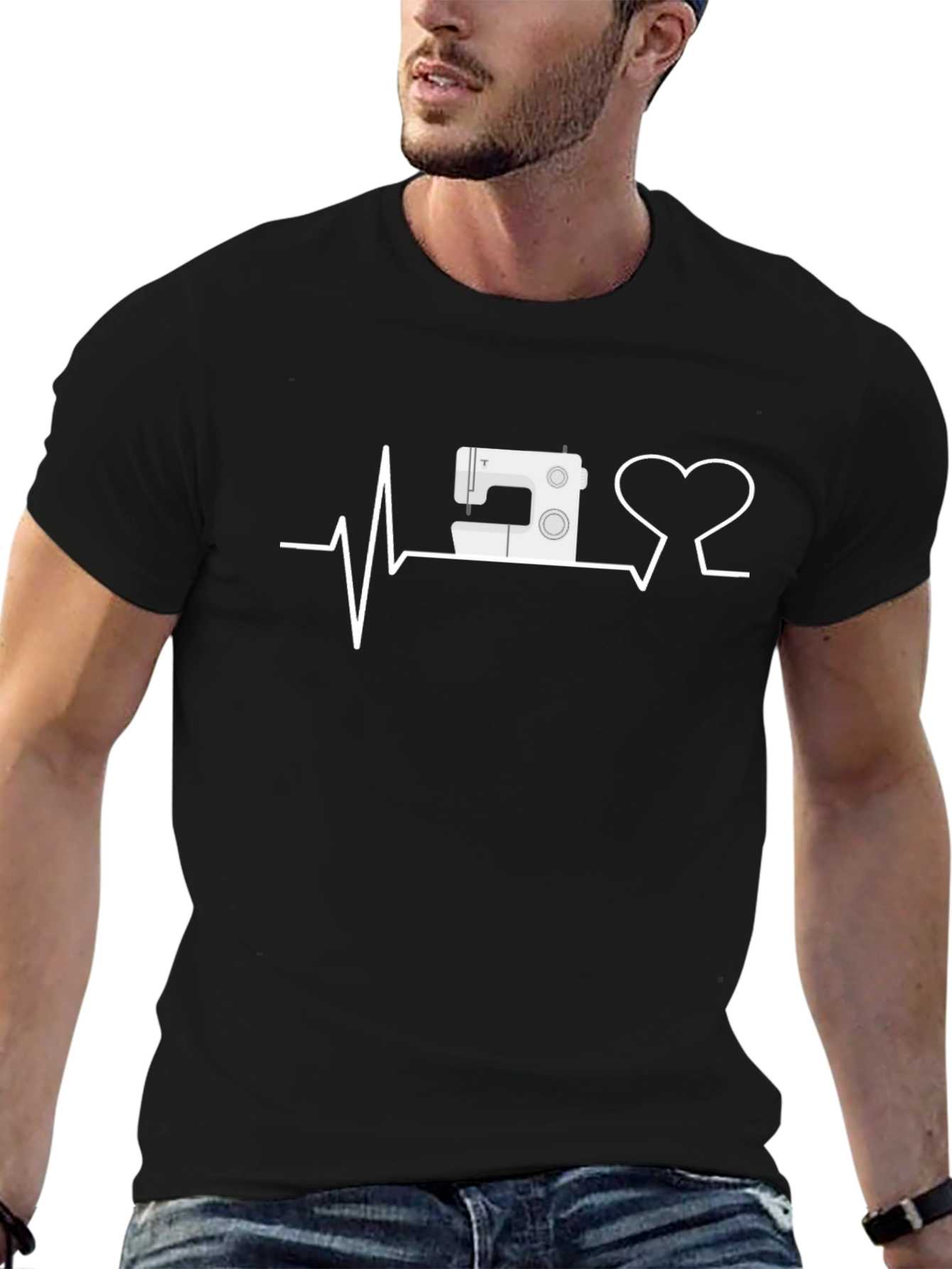 Sewing Heartbeat T-Shirt - Sewing Machine Love