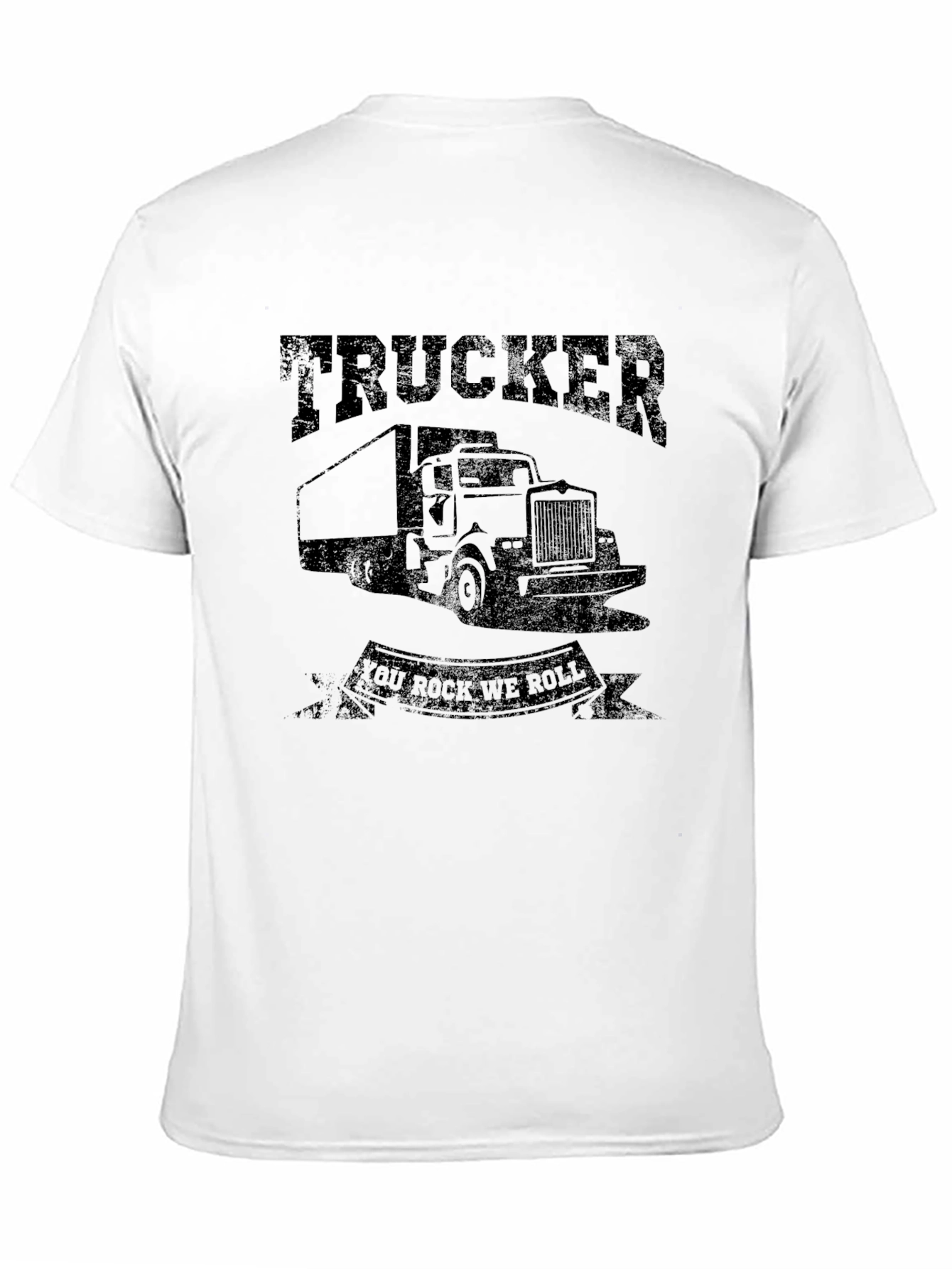 Trucker You Rock We Roll Black Graphic Tee