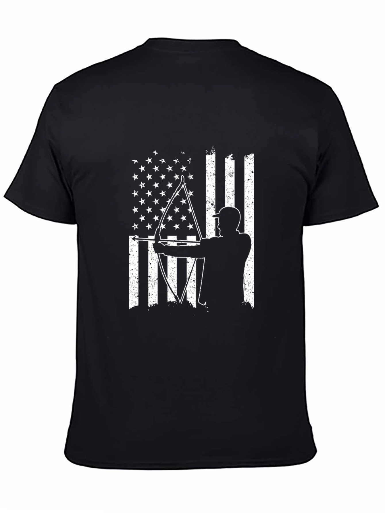 Archery American Flag Mens Black T-Shirt