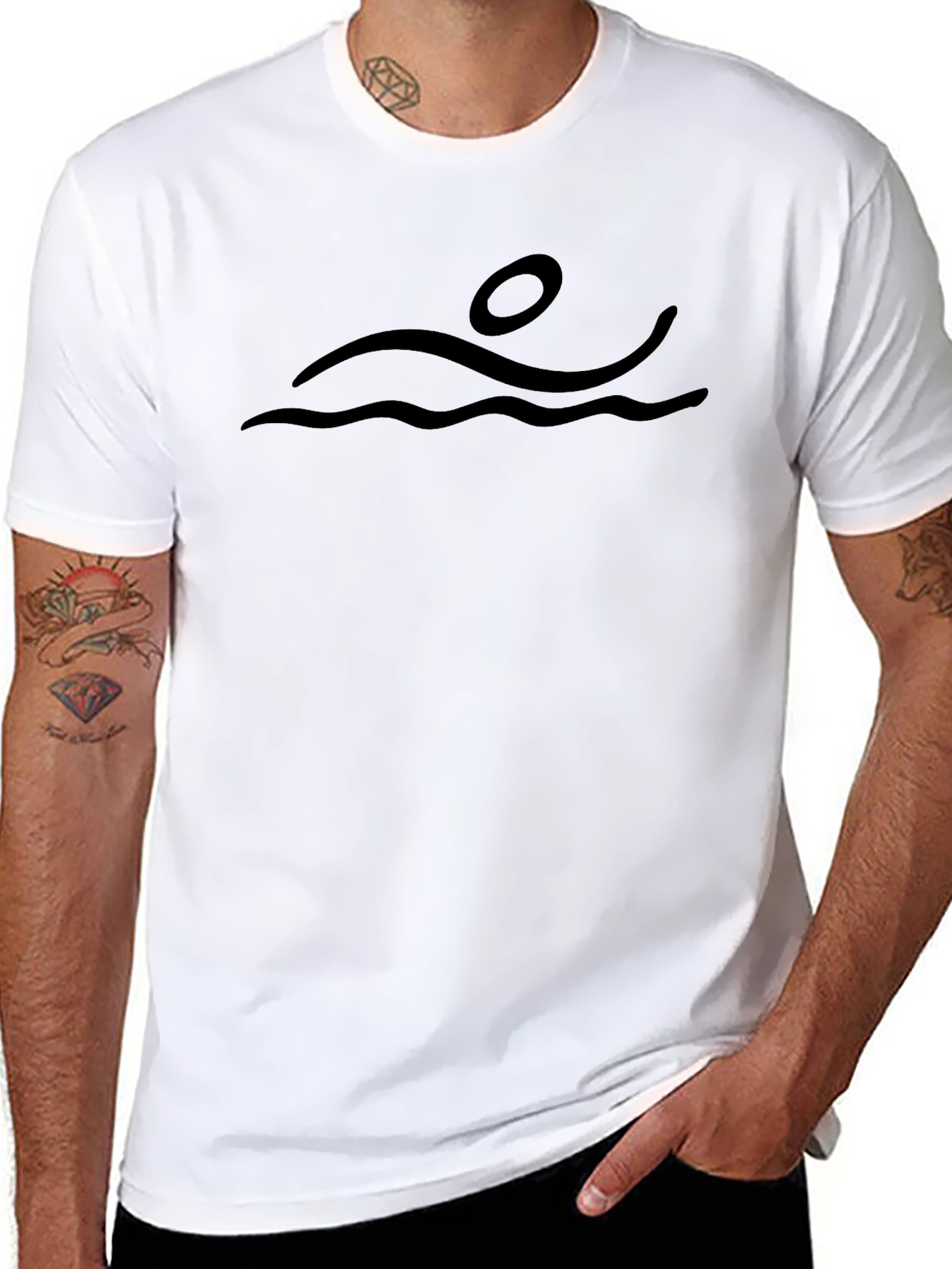 Swimmer Graphic Tee - Black