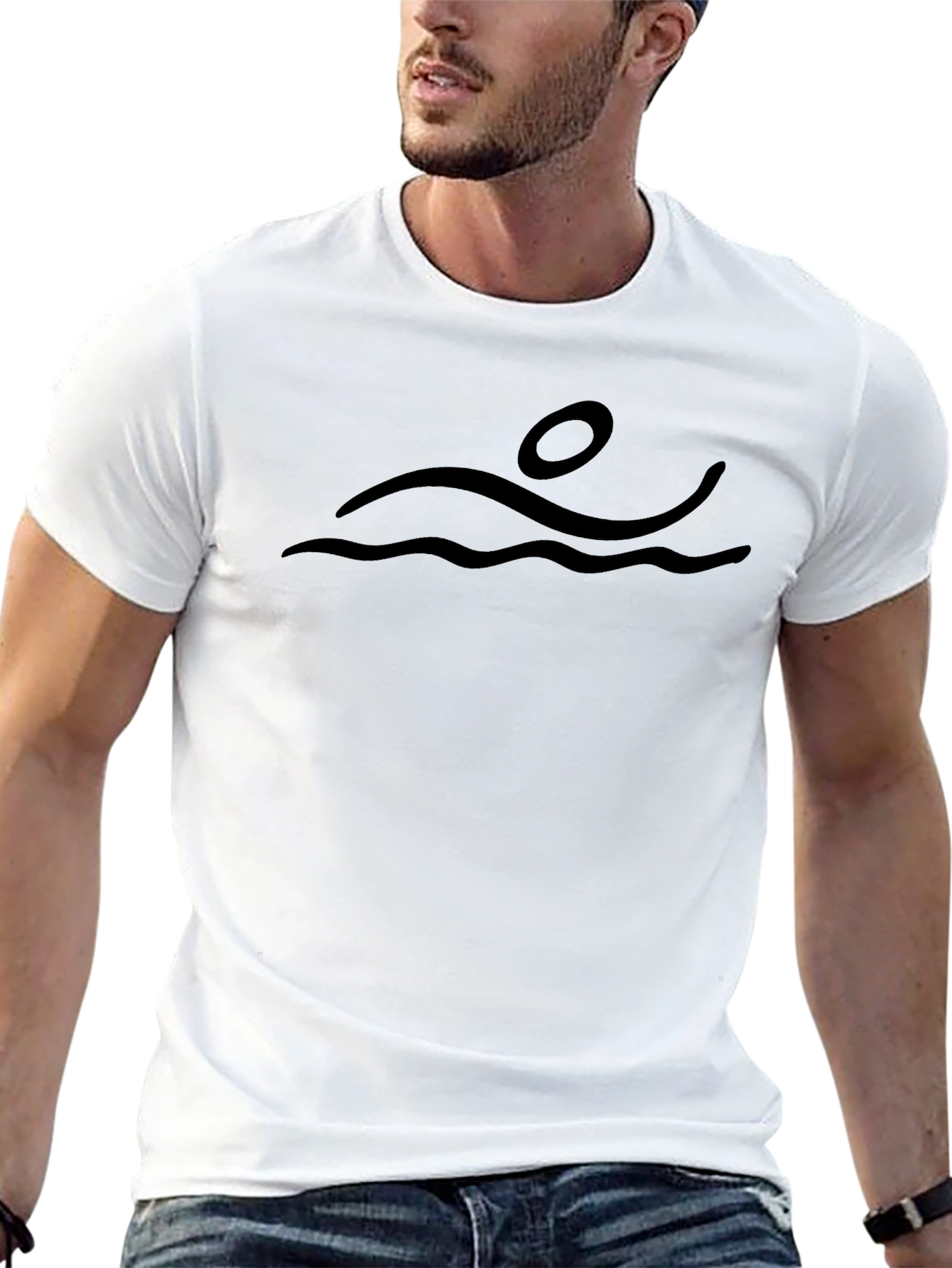 Swimmer Graphic Tee - Black