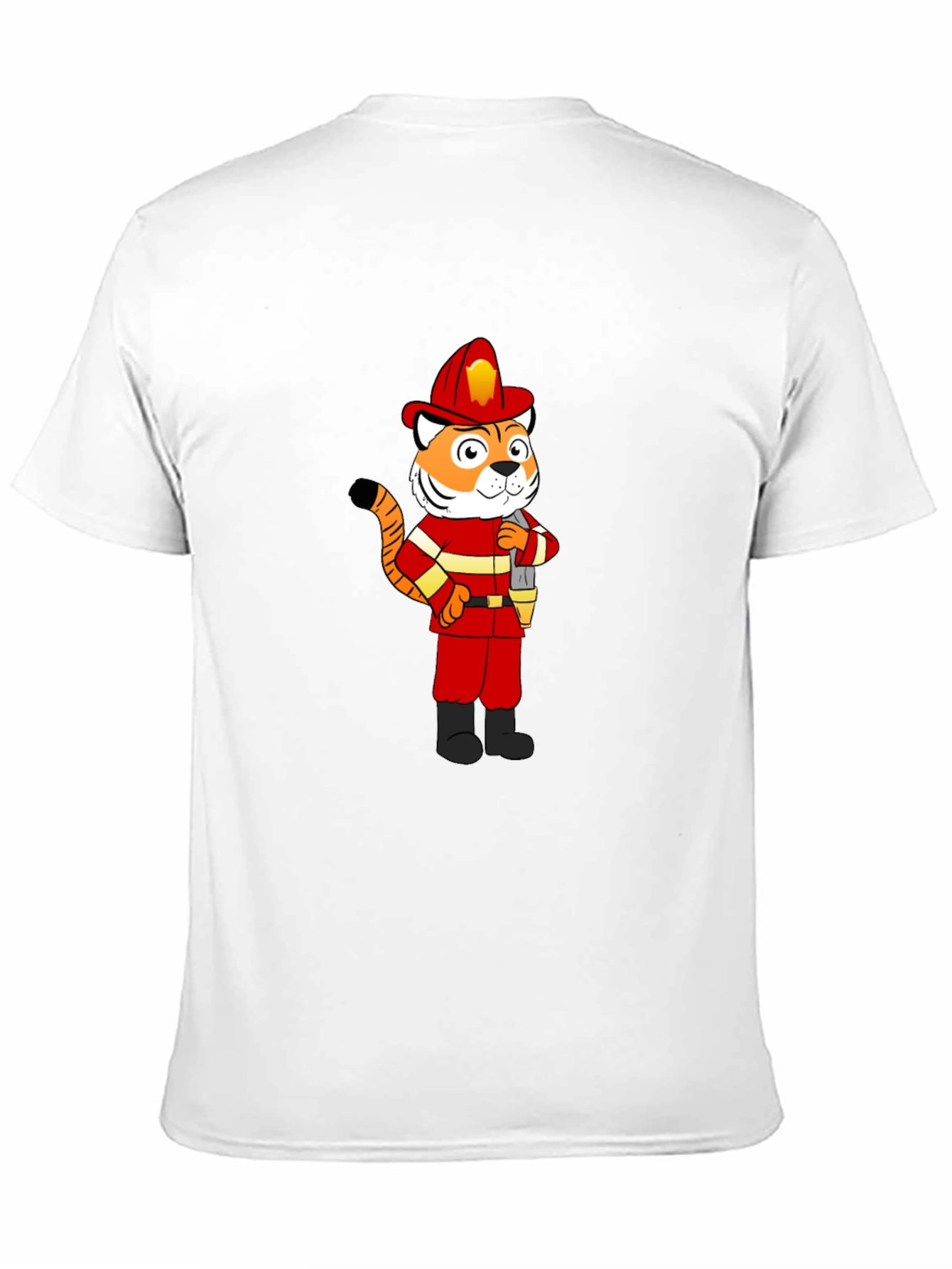 Tiger Firefighter T-Shirt - Black Crew Neck Tee