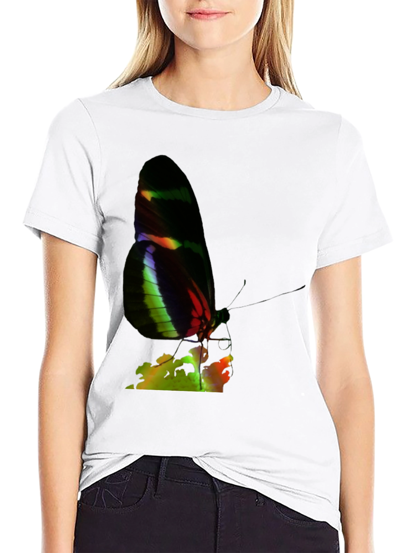 Butterfly Graphic Tee - Black Casual Shirt