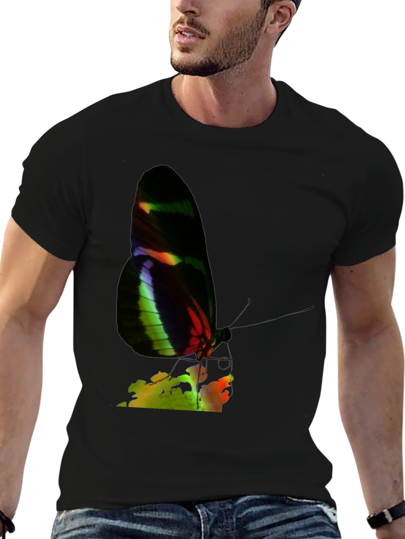 Butterfly Graphic Tee - Black Casual Shirt