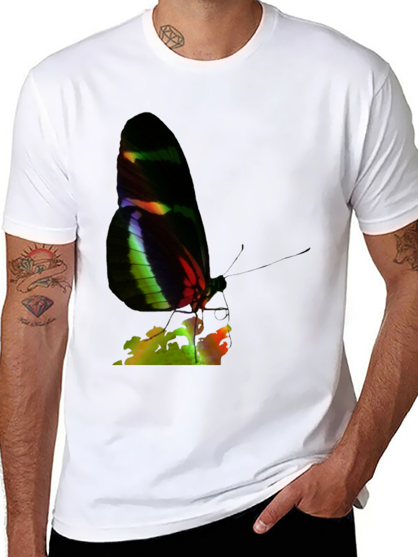 Butterfly Graphic Tee - Black Casual Shirt
