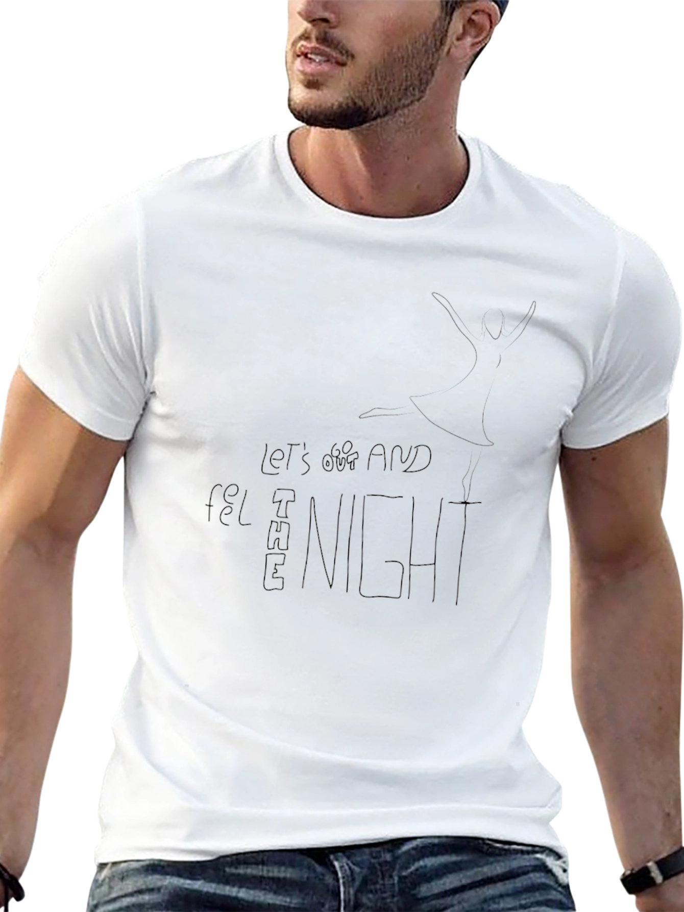 Black T-Shirt: Lets Get Lost and Feel the Night