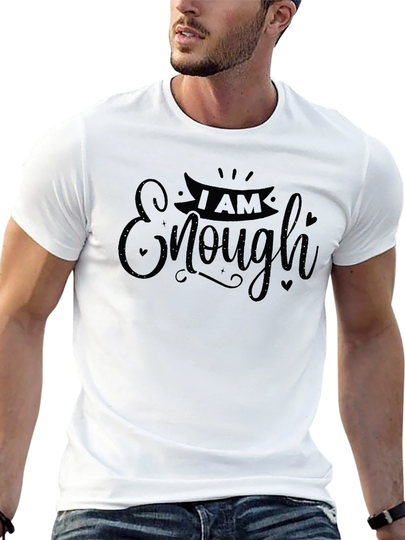 I Am Enough T-Shirt - Black Graphic Tee
